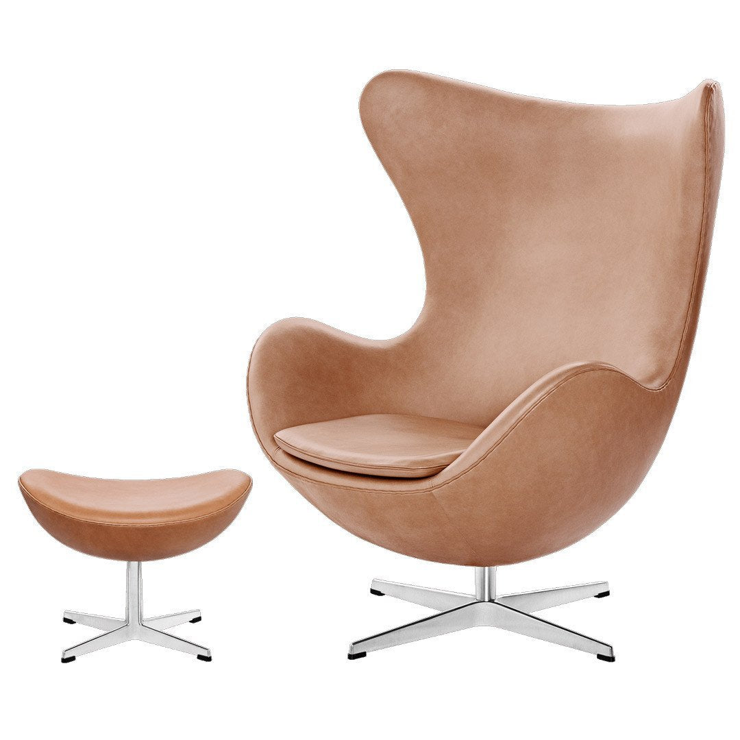 Jacobsen Egg Chair by Fritz Hansen - Premium Leather Mid-Century Modern Lounge Chair for Living Room, Office & Reading Nook