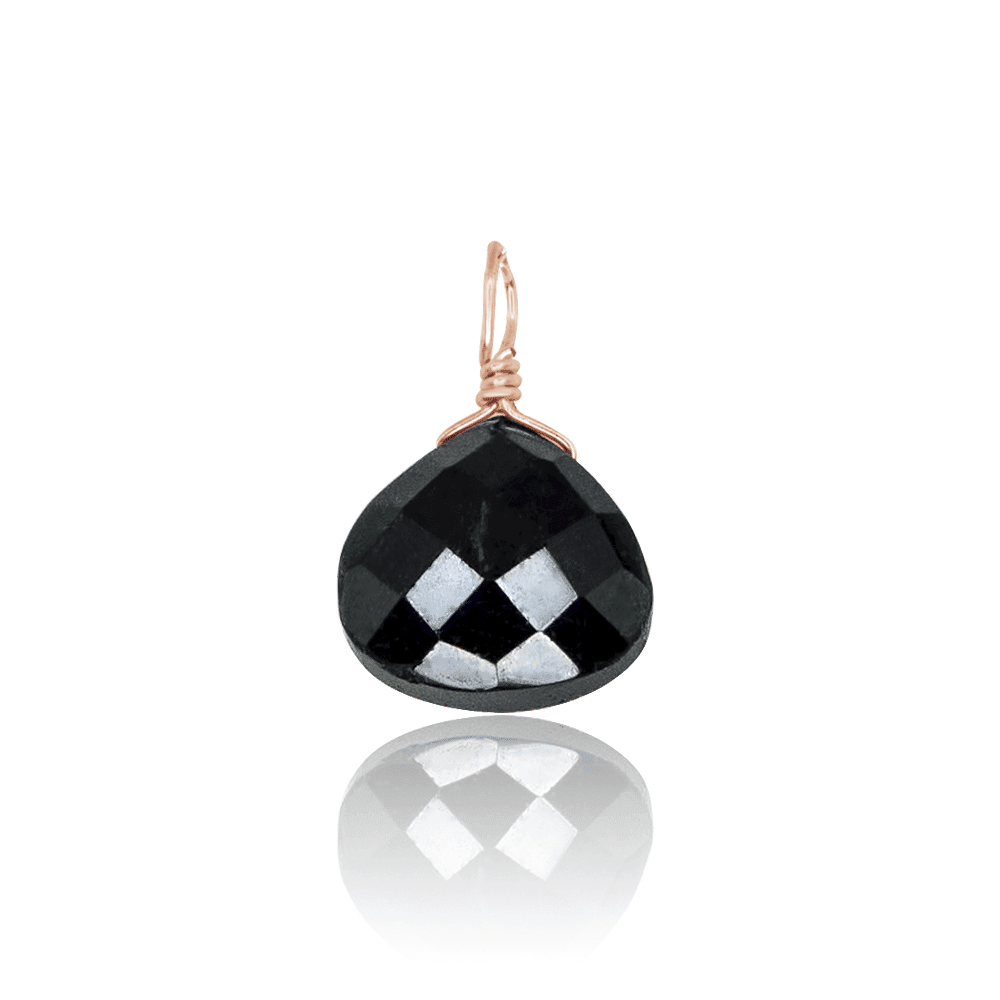 Black Tourmaline Teardrop Pendant Necklace - Natural Gemstone Jewelry for Protection & Healing - Perfect for Meditation, Energy Cleansing & Spiritual Gifts