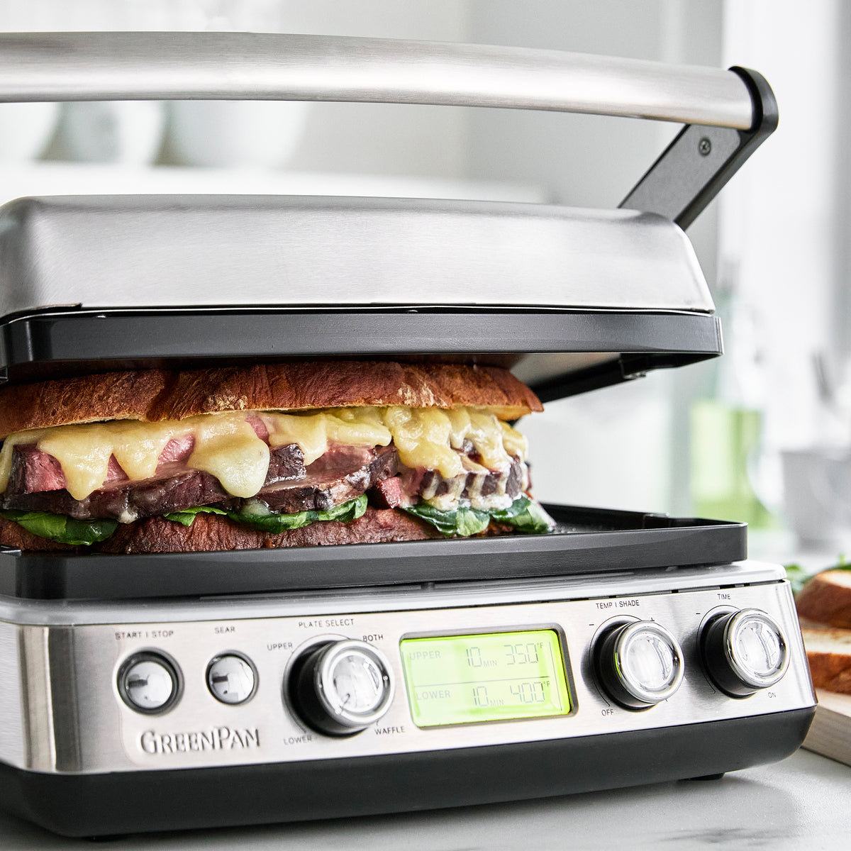 Elite 3-in-1 Multi Grill, Griddle & Waffle Maker - Premium Stainless Steel Countertop Appliance for Pancakes, Burgers & Sandwiches | Perfect for Breakfast, BBQ & Family Gatherings