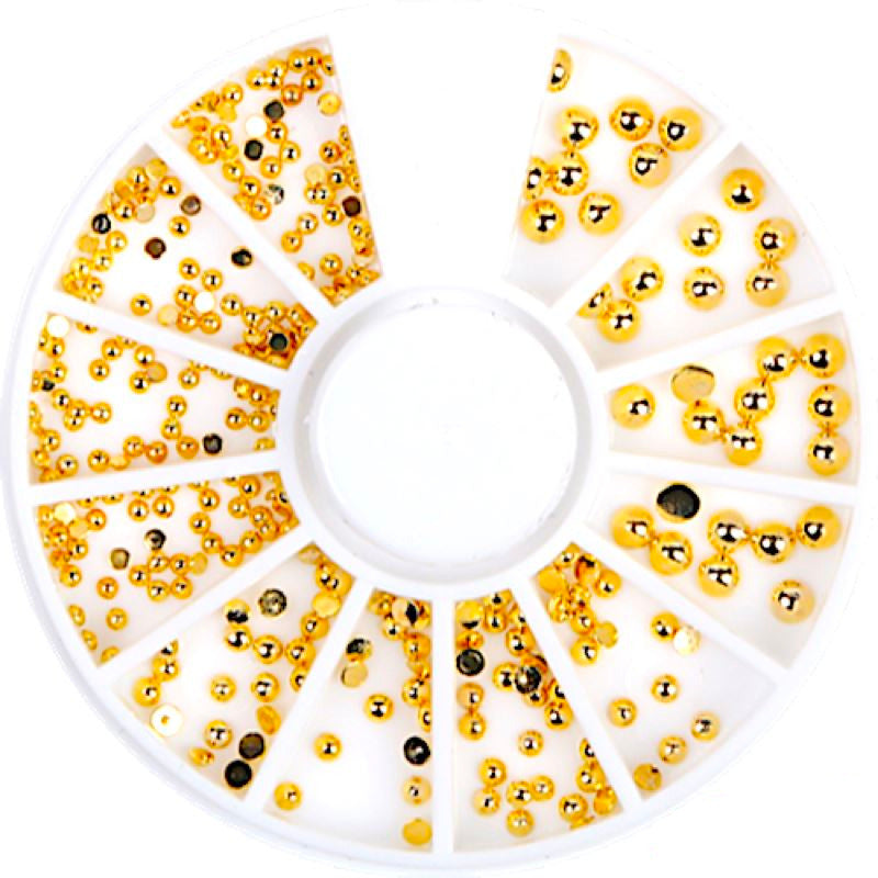 Gold & Silver Nail Art Decoration Wheels - Professional Nail Design Accessories for DIY Manicure, Salon & Home Use