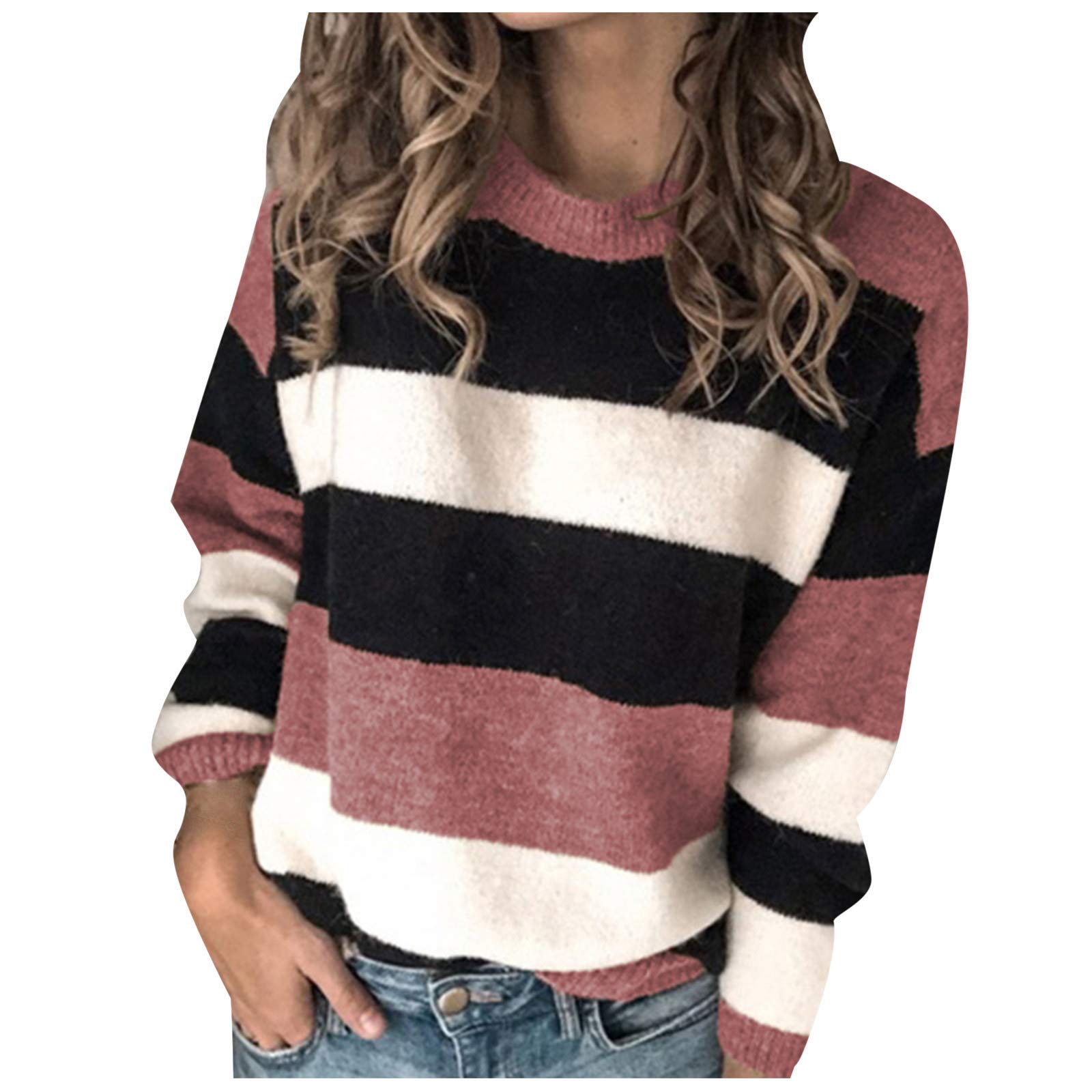 Cozy Women's Knit Pullover Sweater - Batwing Fuzzy Jumper for Christmas & Fall Fashion | Warm Winter Wear for Holiday Parties & Casual Outfits