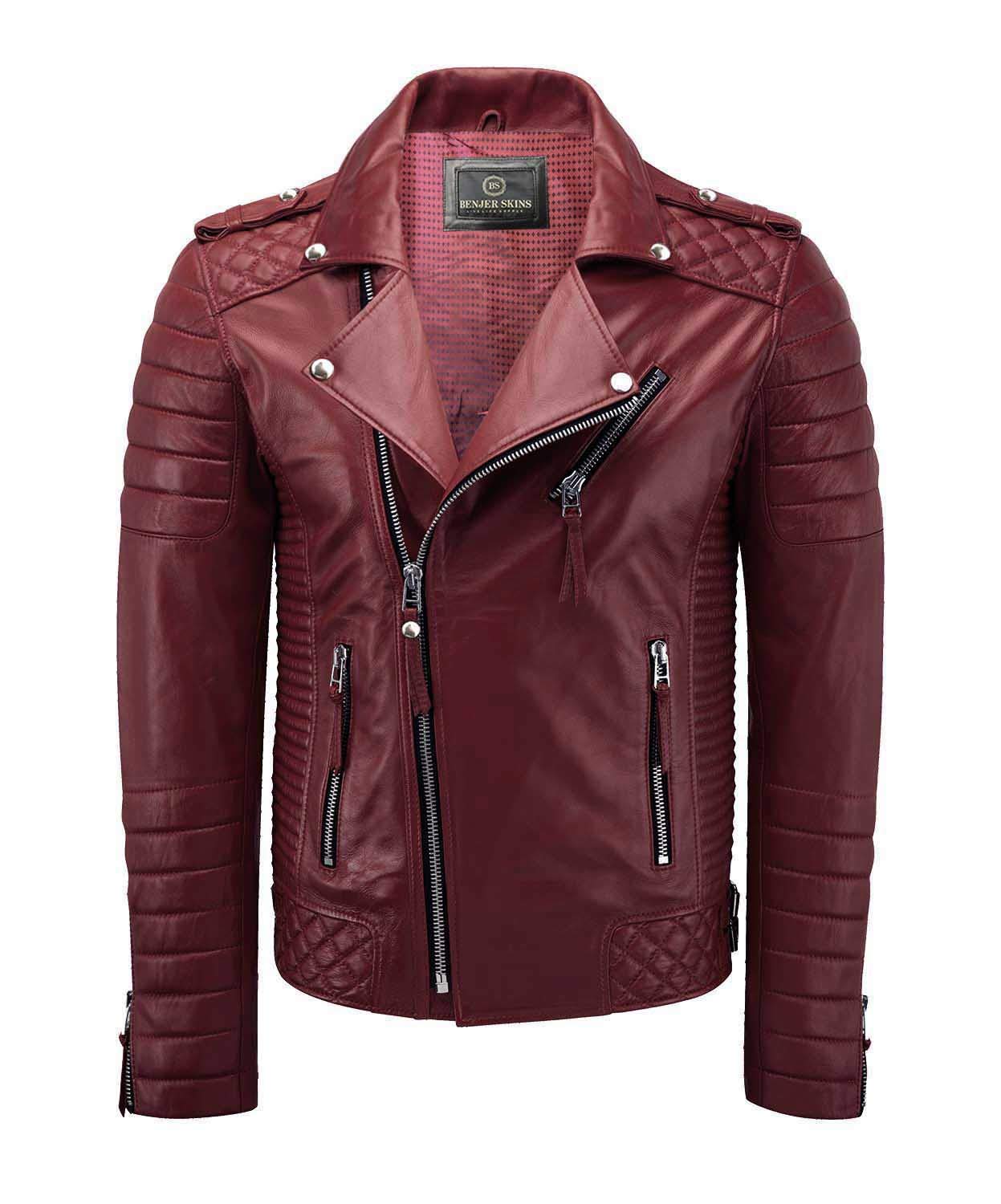 Genuine Lambskin Leather Jacket for Men - Motorcycle Biker Jacket BN 102 | Premium Quality Men's Leather Coat for Riding, Casual Wear & Outdoor Activities