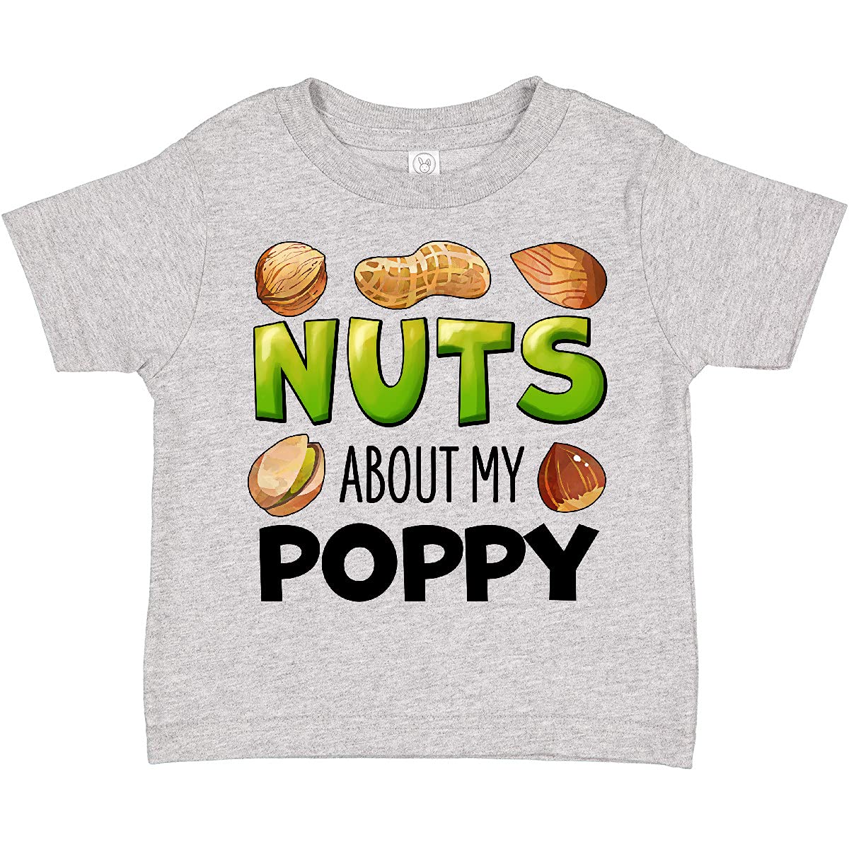 Inktastic 'Nuts About My Poppy' Peanut Almond Pistachio Toddler T-Shirt - Cute Casual Outfit for Kids Birthday & Family Events