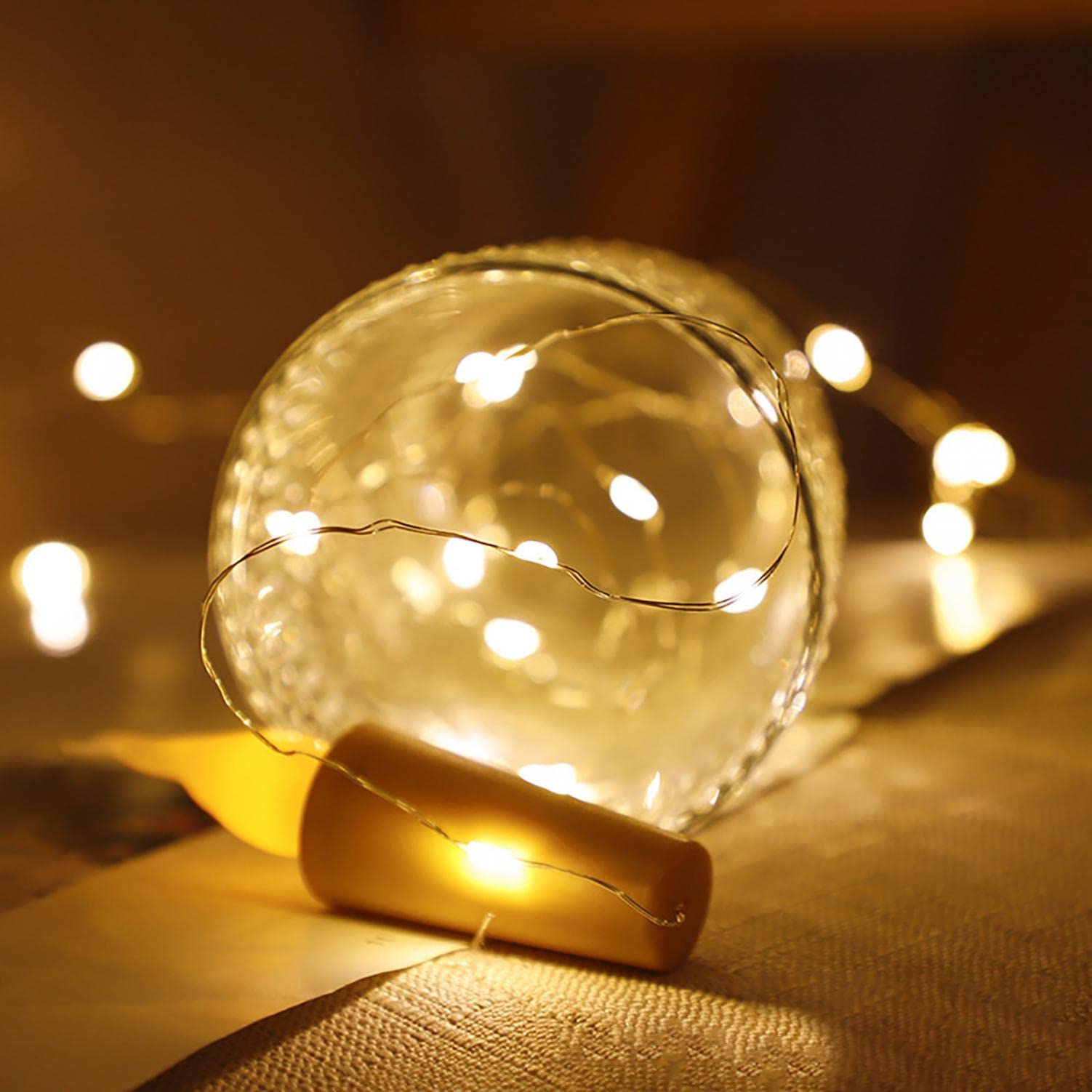 5 Pack 20 LED Wine Bottle Lights with Cork - Battery Operated Fairy String Lights with Mini Copper Wire for DIY Home Decor, Party, Christmas, Wedding & Thanksgiving - Perfect for Table Centerpieces, Bar Decorations and Holiday Lighting