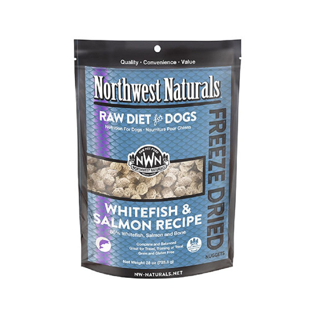 Freeze Dried Whitefish & Salmon Nuggets - Grain-Free Complete Dog Food for All Breeds | High Protein Treats for Training & Outdoor Adventures