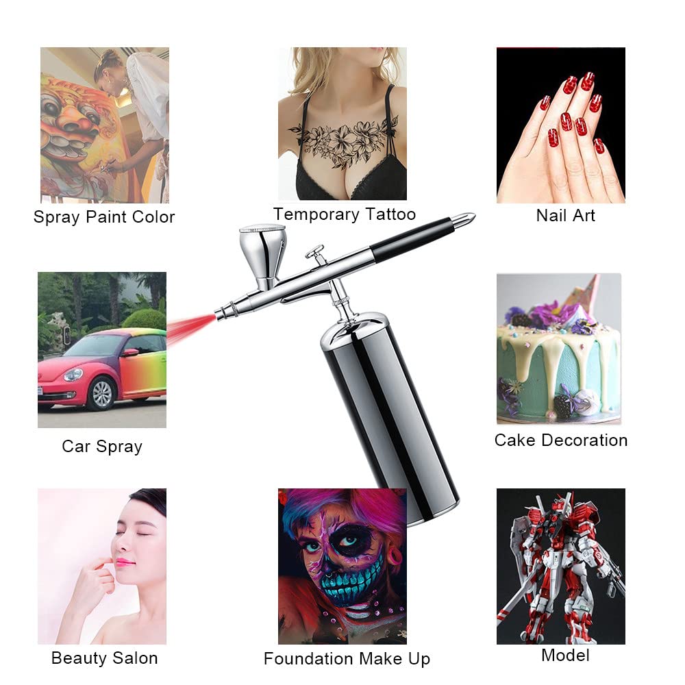 Professional Mini Airbrush Makeup Set with Compressor - Perfect for Cosmetics, Nail Art & Automotive Design | Includes Cleaning Kit | Ideal for Home Salon, Professional Makeup Artists & DIY Projects