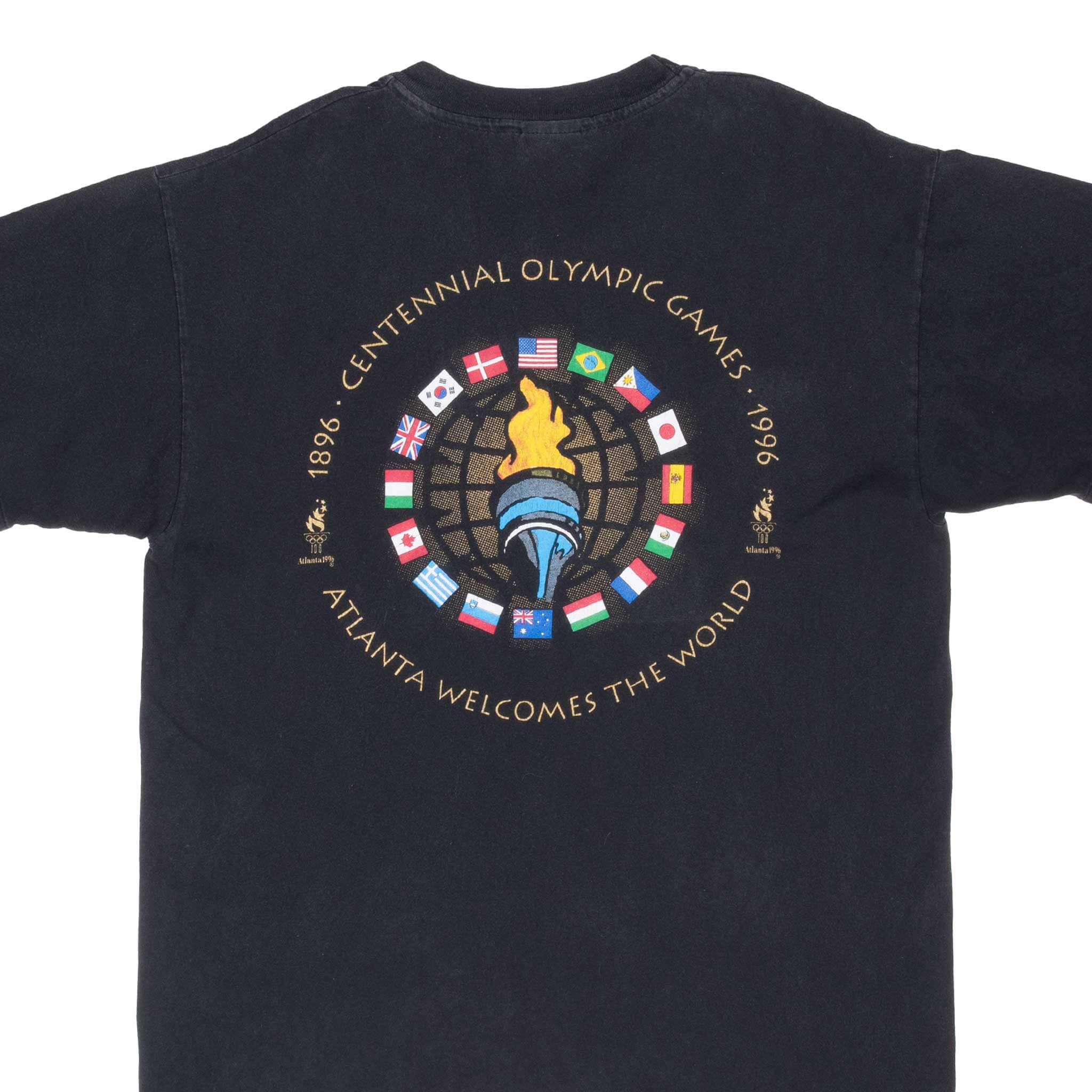 Vintage 1996 Atlanta Olympic Games T-Shirt - Large Size - Retro Sports Tee for Collectors & 90s Fashion Enthusiasts - Perfect for Casual Wear, Gym, and Nostalgic Outfits