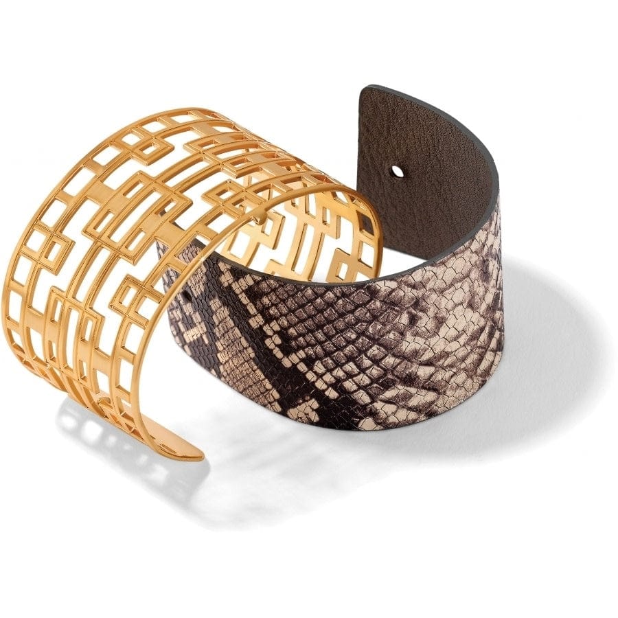 Christo Lyon Wide Cuff Bracelet Set for Women - Fashion Jewelry Gift for Her - Elegant Bangle Set for Parties, Weddings & Special Occasions
