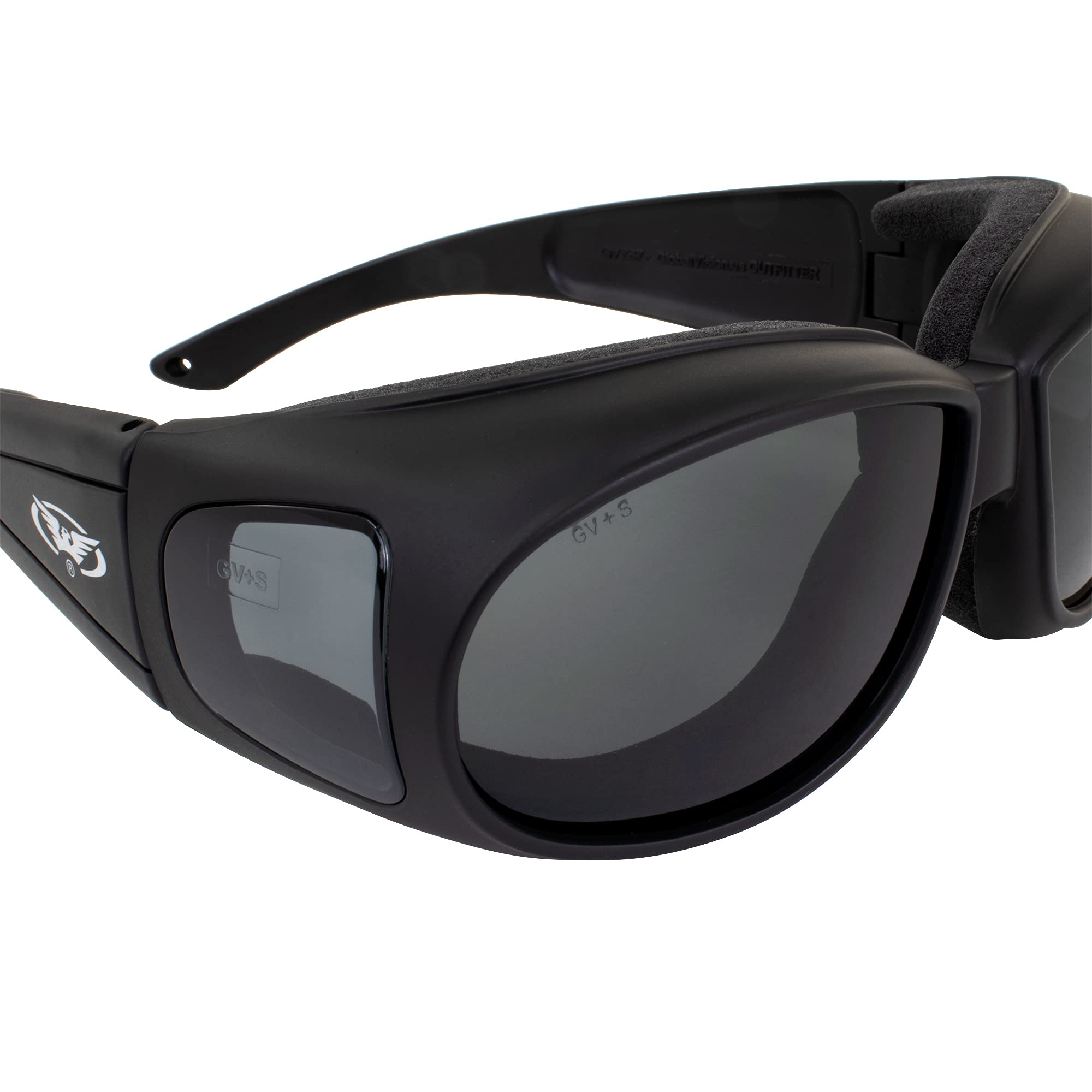 Global Vision Motorcycle Safety Sunglasses with Smoke Lens & Foam Padding - ANSI Z87.1 Certified, Fits Over Prescription Glasses - Perfect for Riding, Cycling & Outdoor Sports