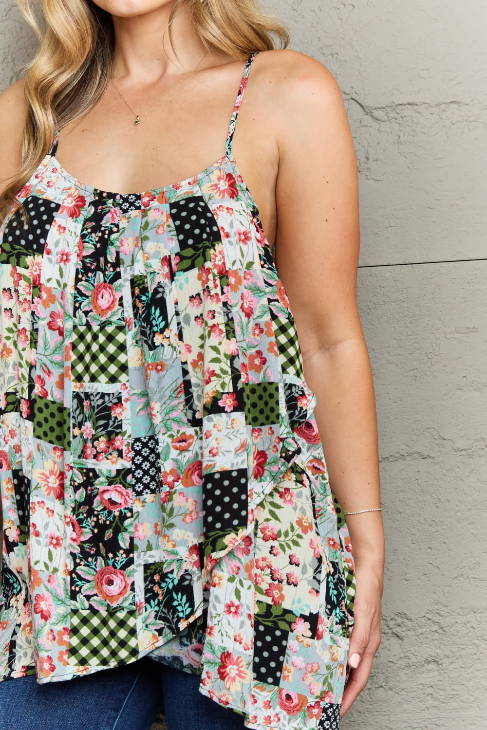 Ninexis Hang Loose Tulip Hem Cami Top - Women's Flowy Summer Tank Top with Bohemian Style for Beach, Vacation & Casual Outfits
