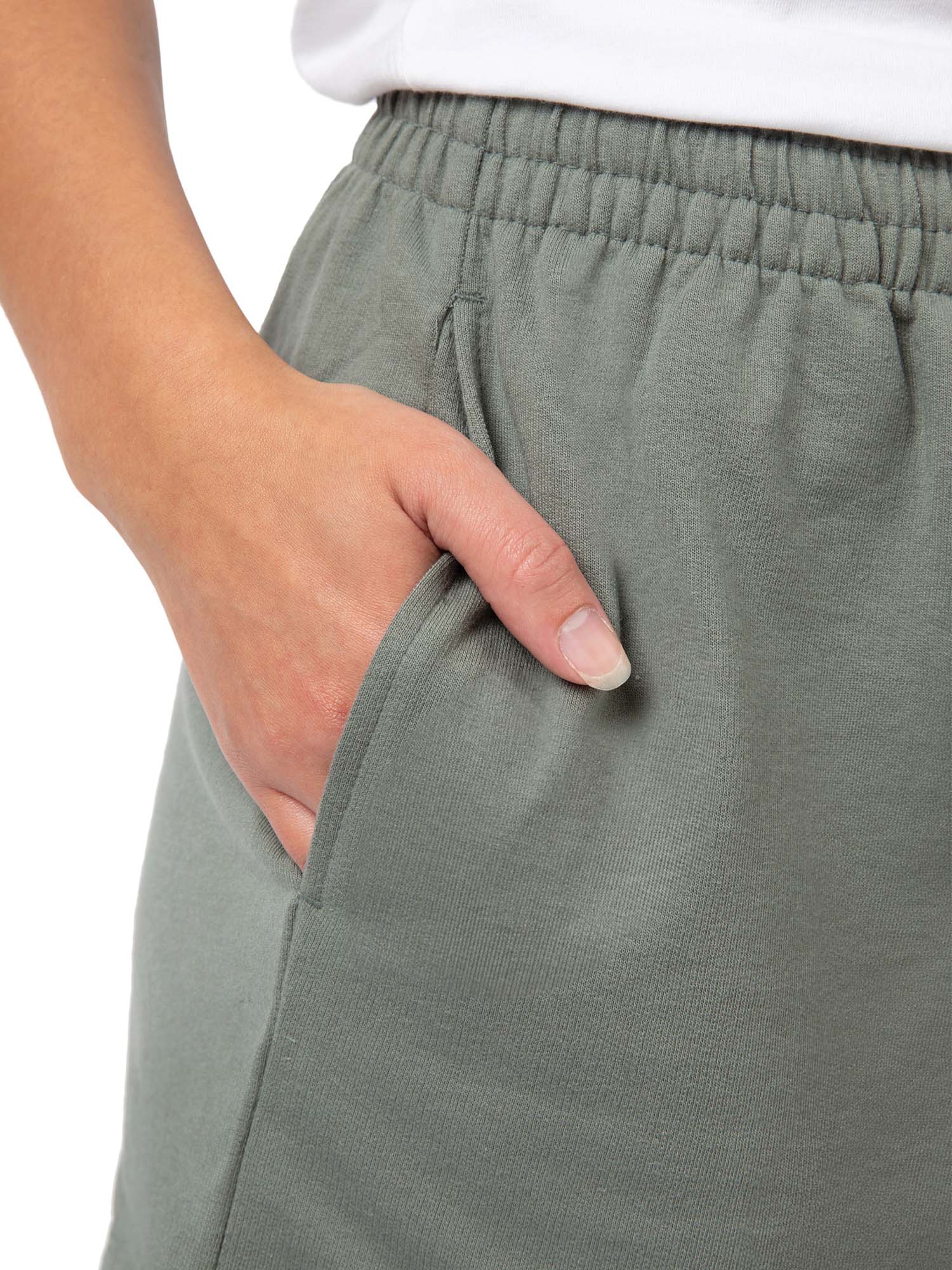 Women's Mercury Green Terry Lounge Shorts - Soft Cotton Comfort for Relaxing at Home & Yoga - Final Sale