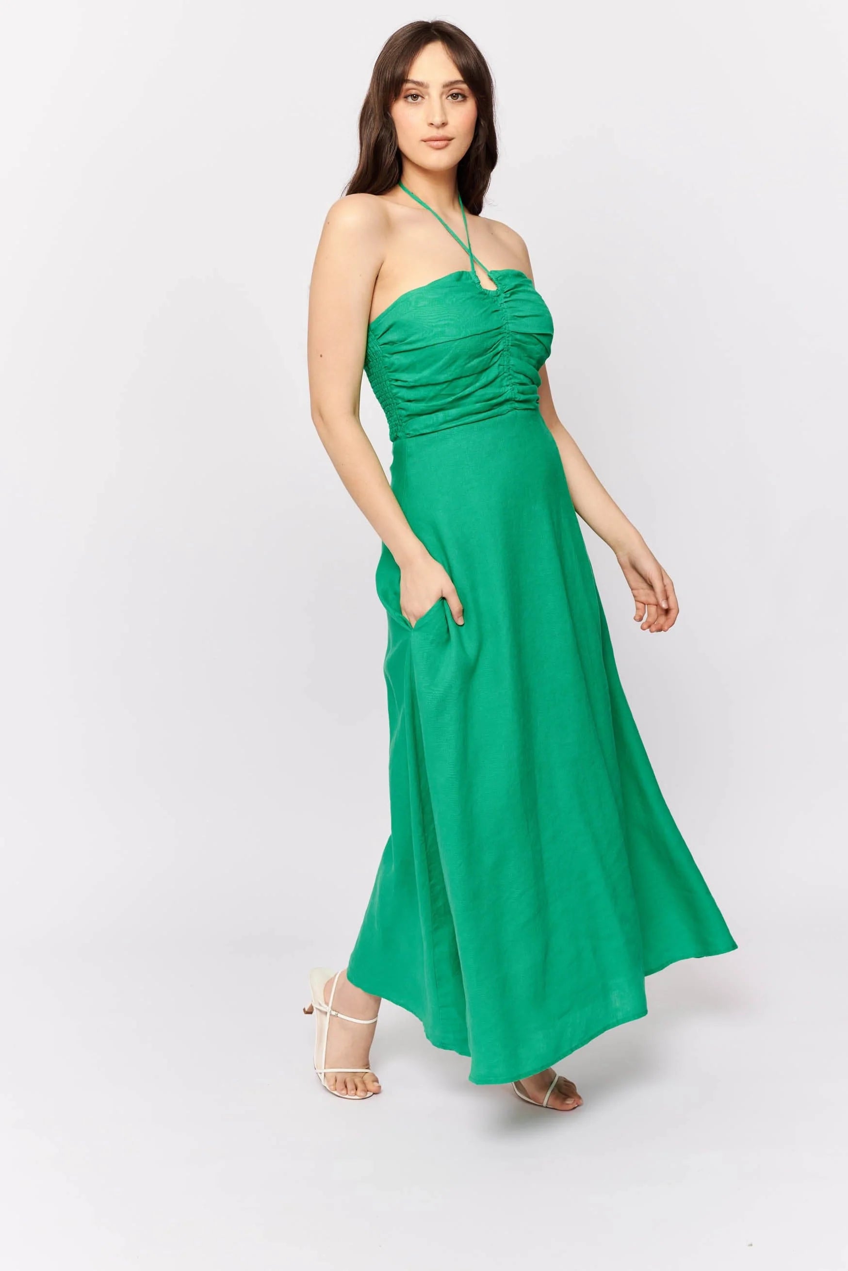 Como Dress - Elegant Emerald Green Women's Dress for Party, Wedding & Evening Events | Perfect for Special Occasions & Night Out