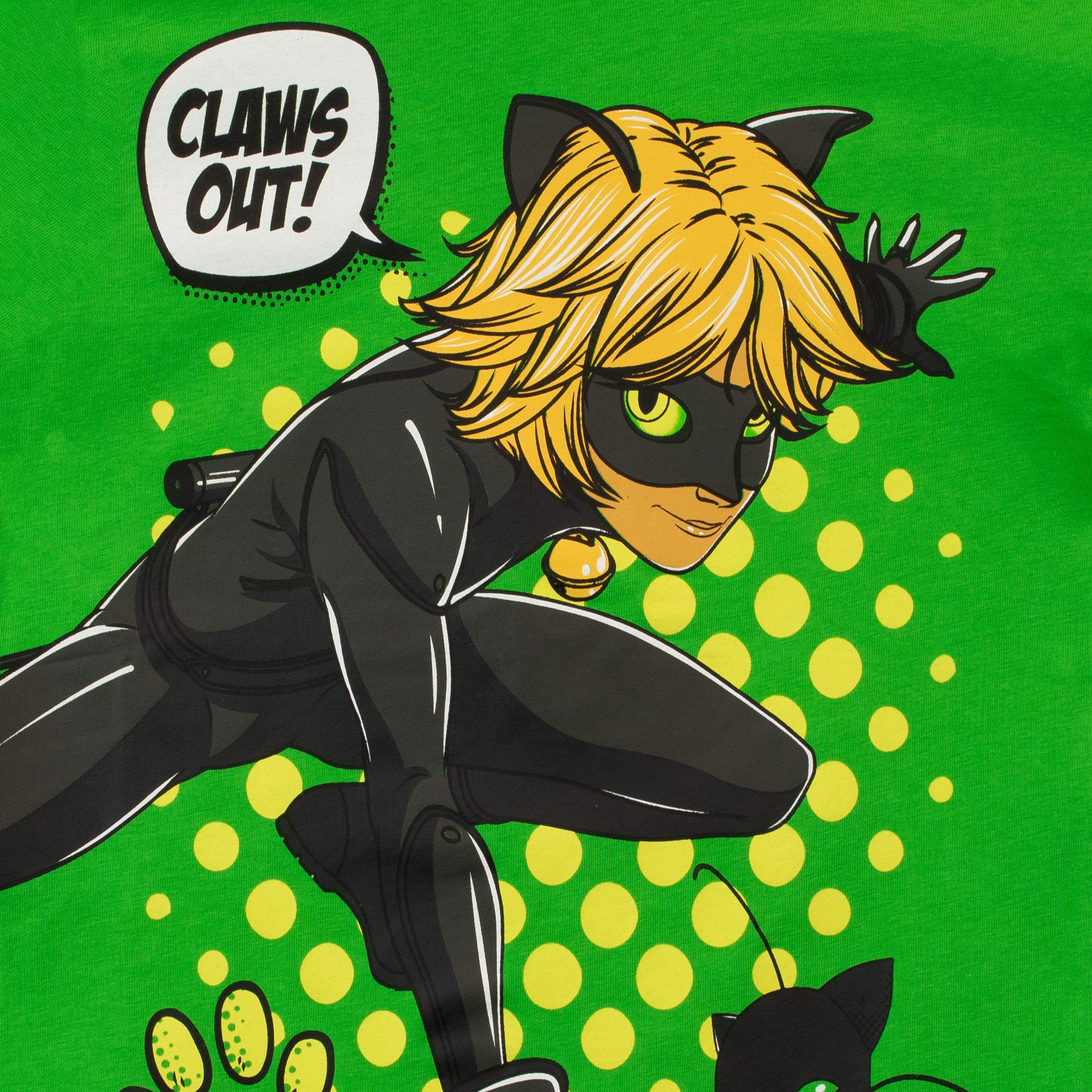 Boys' Cat Noir T-Shirt | Official Miraculous Ladybug Merchandise | Cool Superhero Graphic Tee for Kids & Teens | Perfect for Cosplay, Birthday Gifts & Everyday Wear