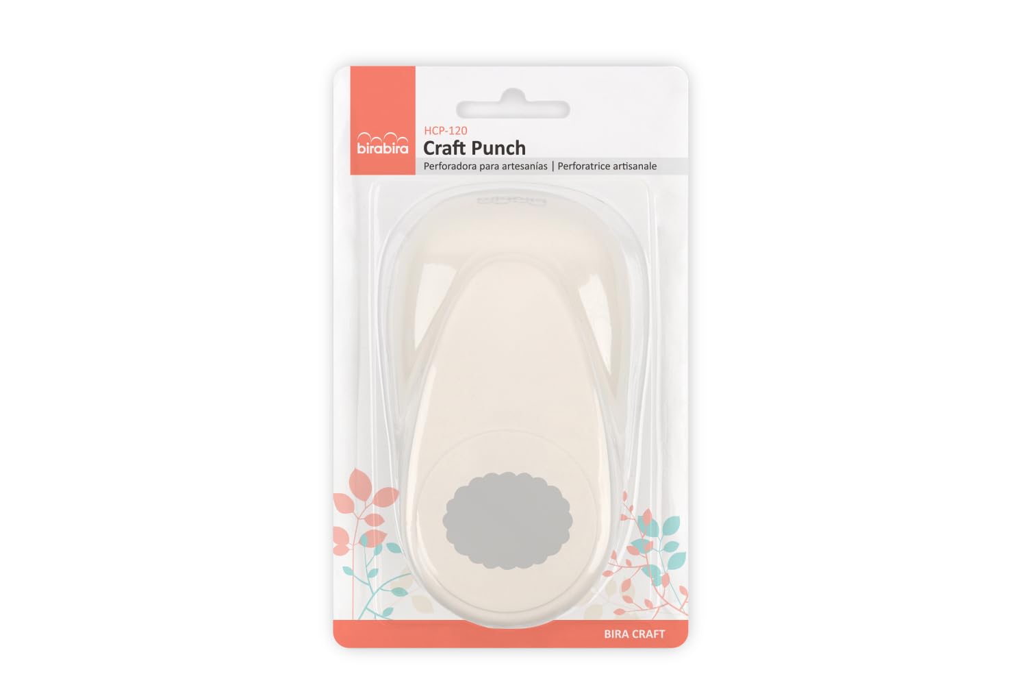 Bira Craft 2 Inch Scalloped Ellipse Lever Action Craft Punch - Paper Punch Tool for Scrapbooking, Card Making, DIY Projects - Perfect for Greeting Cards, Invitations, and Memory Books
