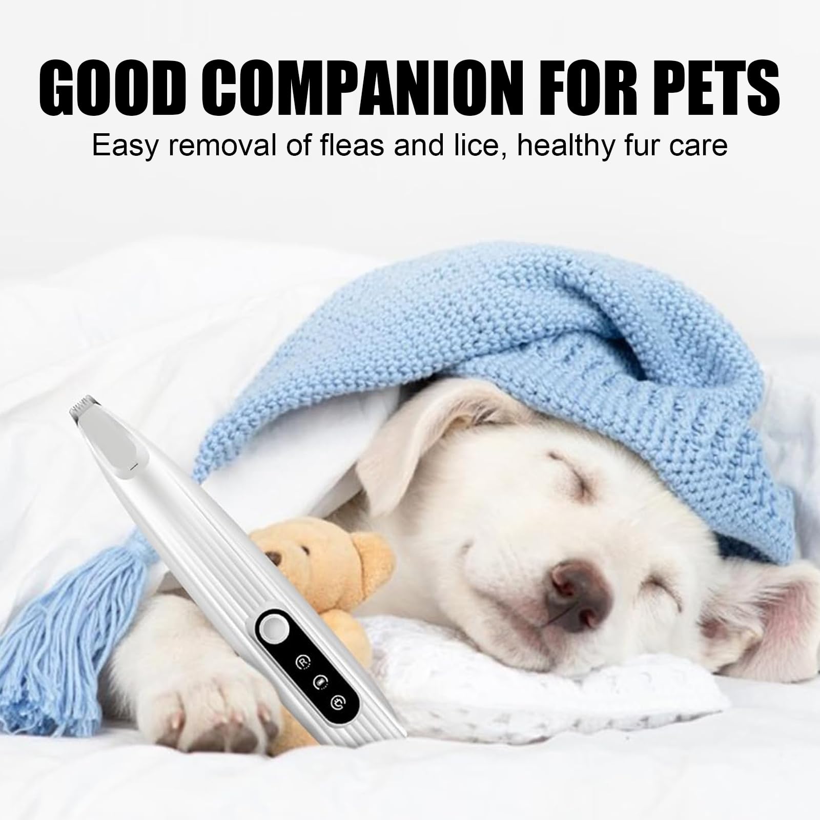 Upgraded Rechargeable Low Noise Pet Grooming Trimmer with LED Light - Wireless Dog & Cat Hair Clipper for Paw, Ears, Face, Eyes & HIPS - Perfect for Home Pet Grooming and Professional Use
