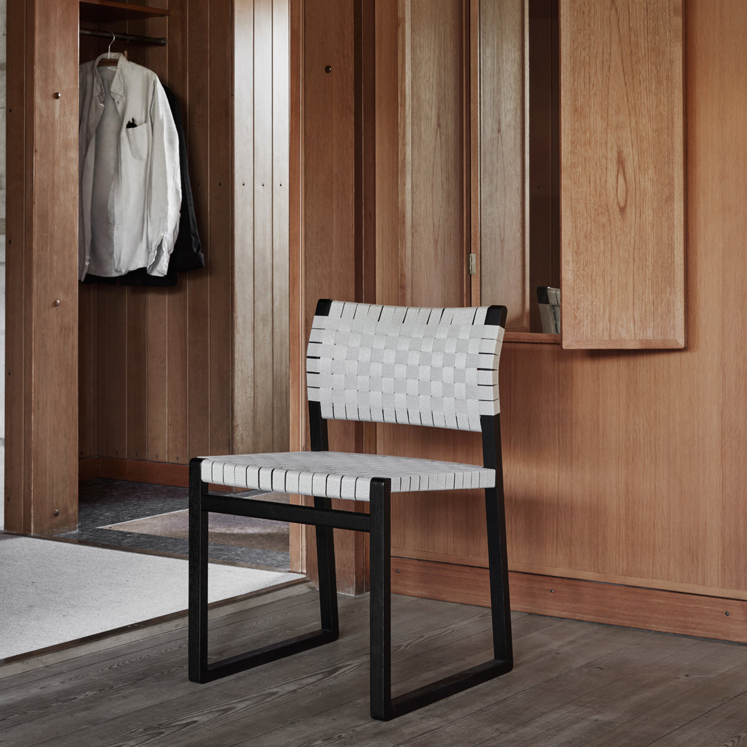 BM61 Modern Accent Chair with Linen Webbing - Stylish Lounge Seating for Living Room, Bedroom or Office