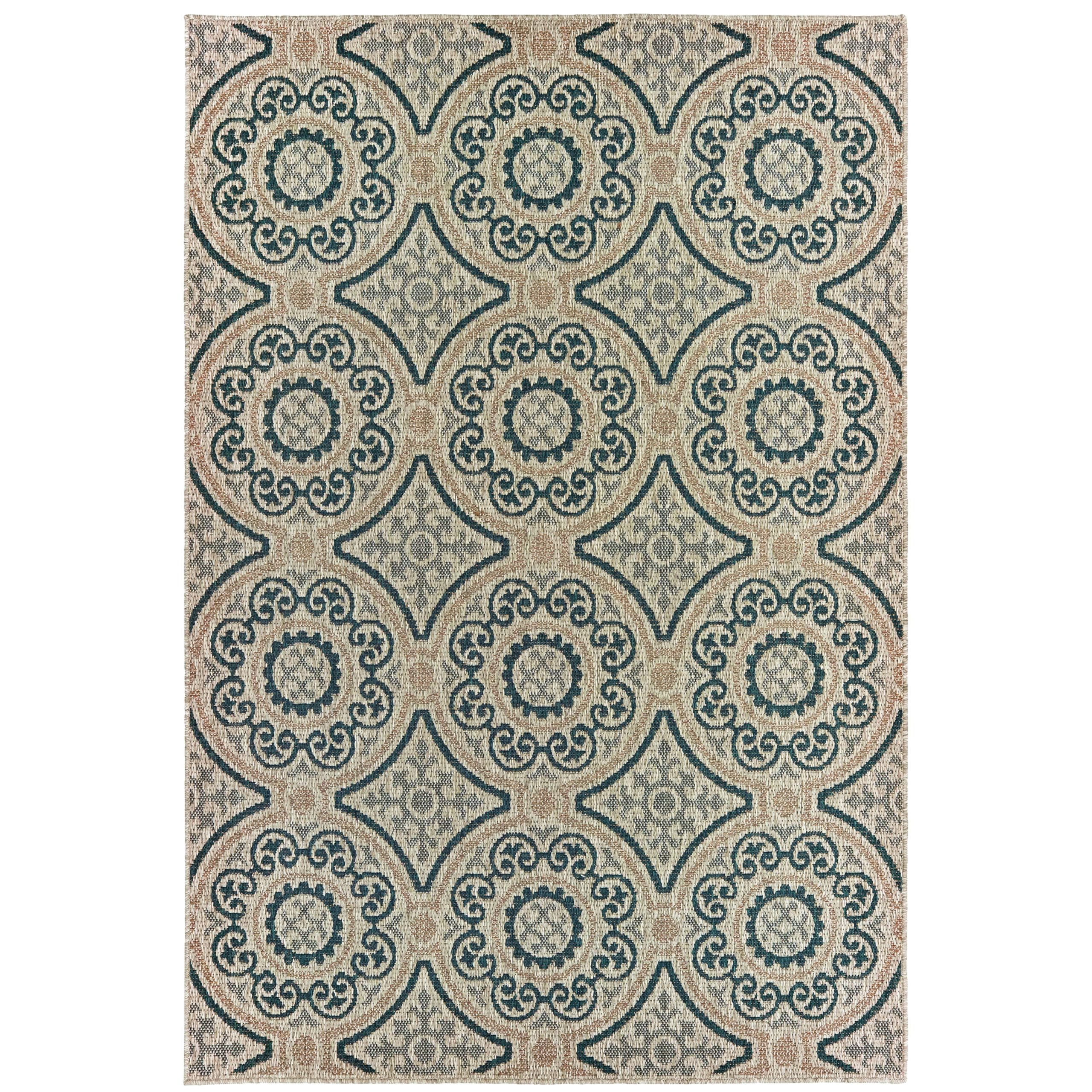 Premium Latitude Outdoor Rug 6x9 Feet - Waterproof, UV Resistant, Non-Slip Backing for Patio, Deck, Poolside & Garden Use