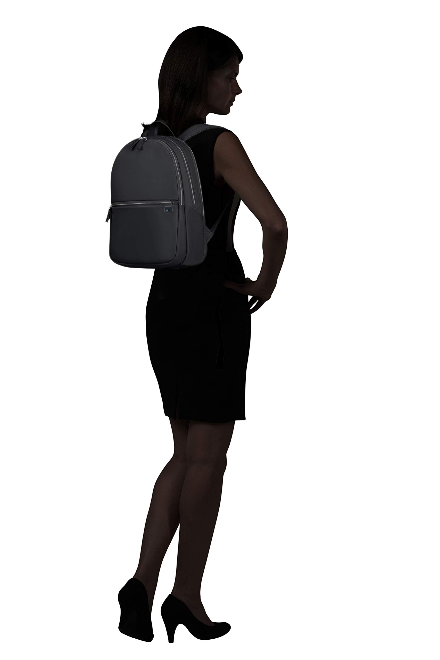Samsonite Women's 15.6 Inch Laptop Backpack - Lightweight Business Travel Backpack with USB Charging Port, Water-Resistant & Spacious Design (Black, 19L) - Perfect for Work Commute, College & Airplane Carry-On