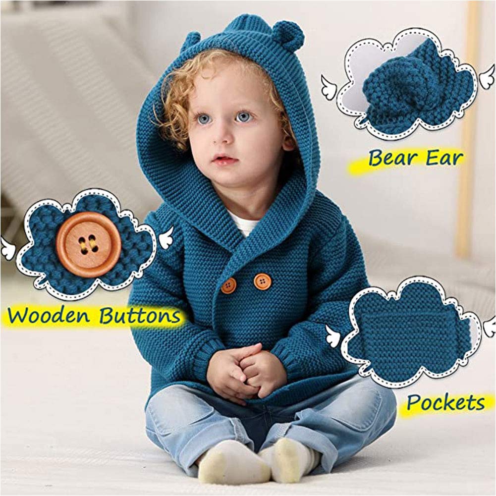 Soft Cozy Baby Knit Pullover - Long Sleeve Toddler Sweater for Boys & Girls - Playtime & Outings