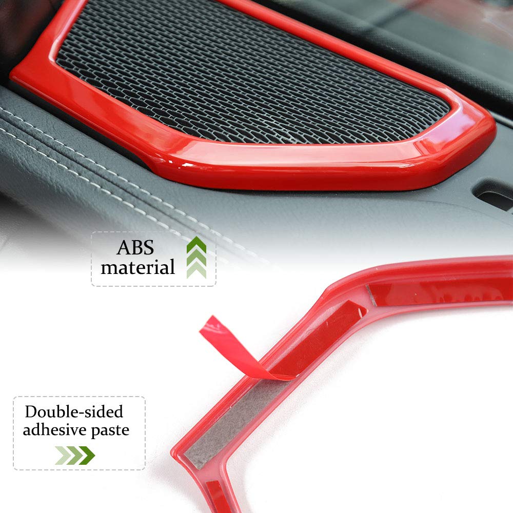 Jeep Wrangler JL JLU & Gladiator JT A-Pillar Speaker Cover Trim - Interior Accessories for 2018-2024 Models (Red) | Custom Car Decor Upgrade for Enhanced Style & Protection