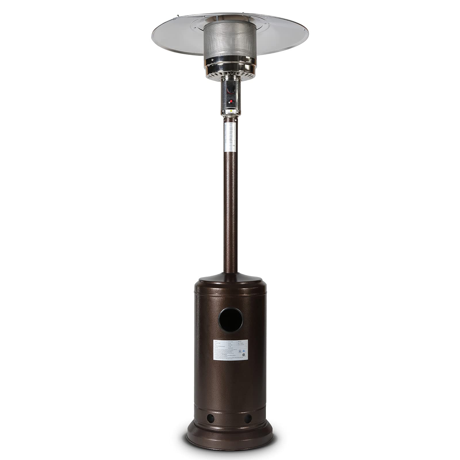 46000 BTU Outdoor Propane Patio Heater with Free Cover - Hammered Bronze Finish, ETL Certified for Safety - Perfect for Backyard, Deck, and Garden Gatherings