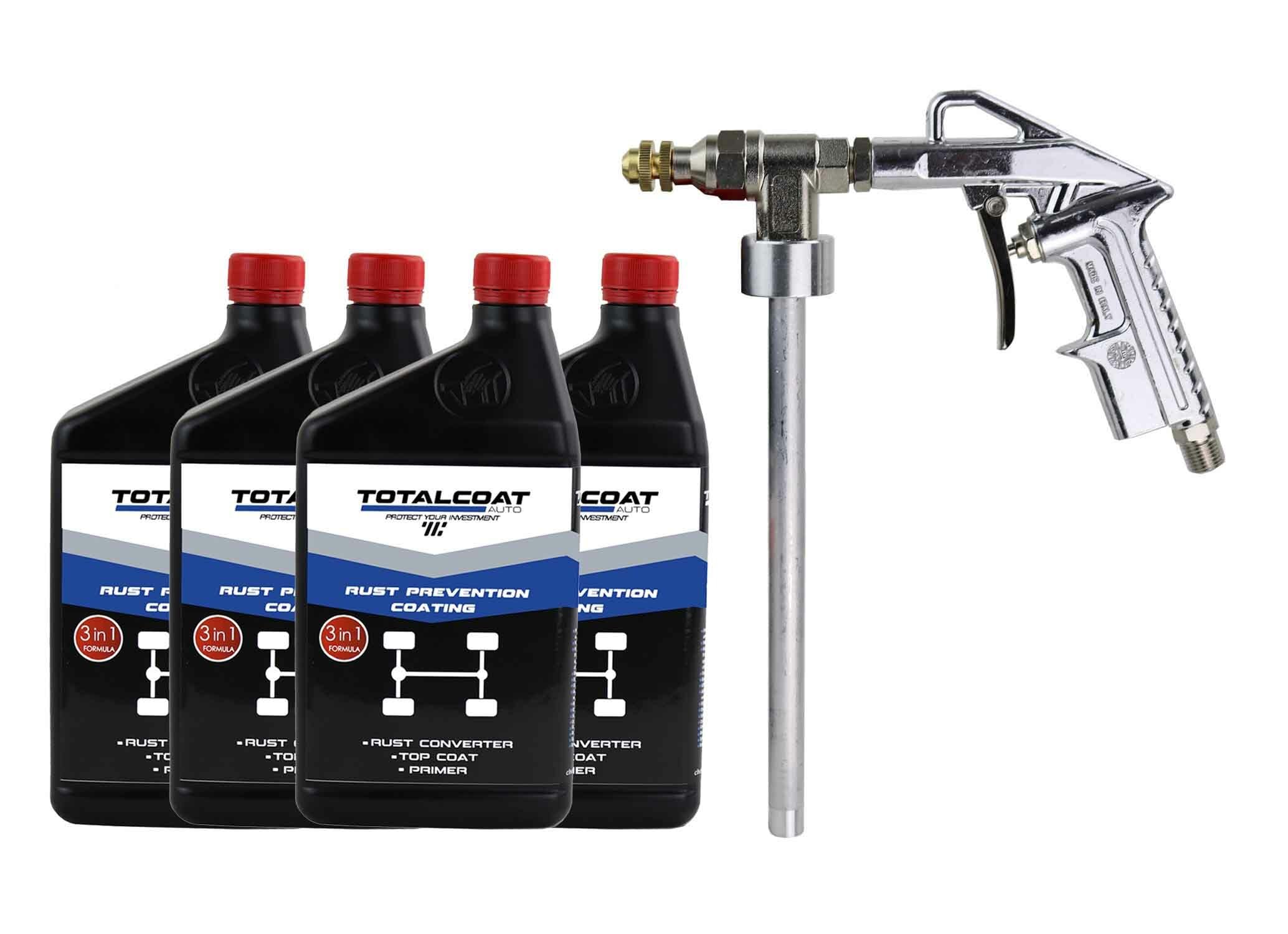 3-in-1 Rust Prevention Spray Coating - Primer, Top Coat & Rust Converter for Metal - Water-Based, UV & Chip Resistant Protective Paint (4 Bottles with Sprayer) - Ideal for Automotive, Marine & Industrial Equipment Protection