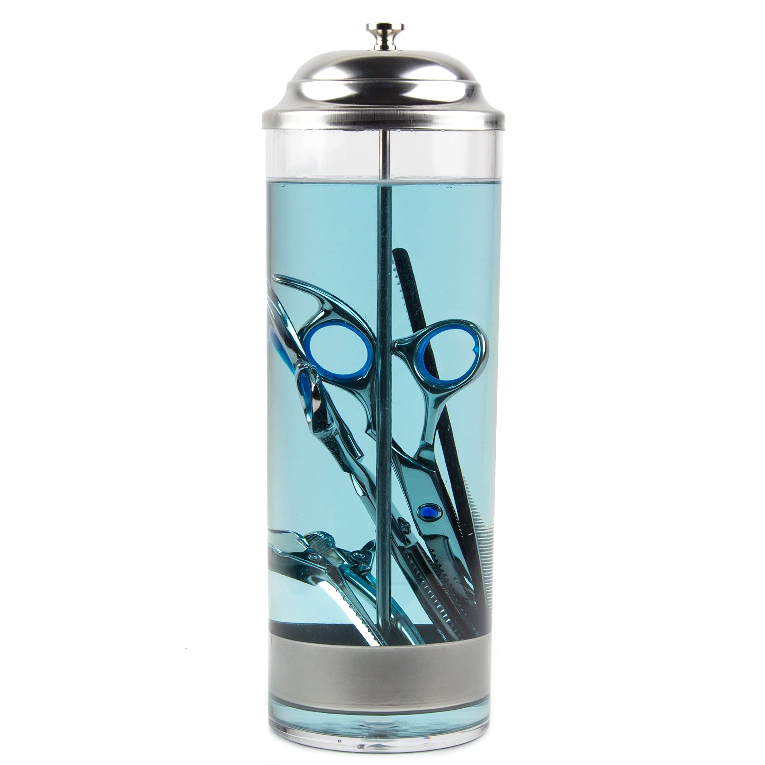 Salon Disinfectant Jar - Shatterproof Acrylic Barber Alcohol Jar for Comb Sterilization - Professional Salon & Barber Cleaning Supplies - Hygienic Tool Disinfection for Hair Salons, Barbershops & Home Use