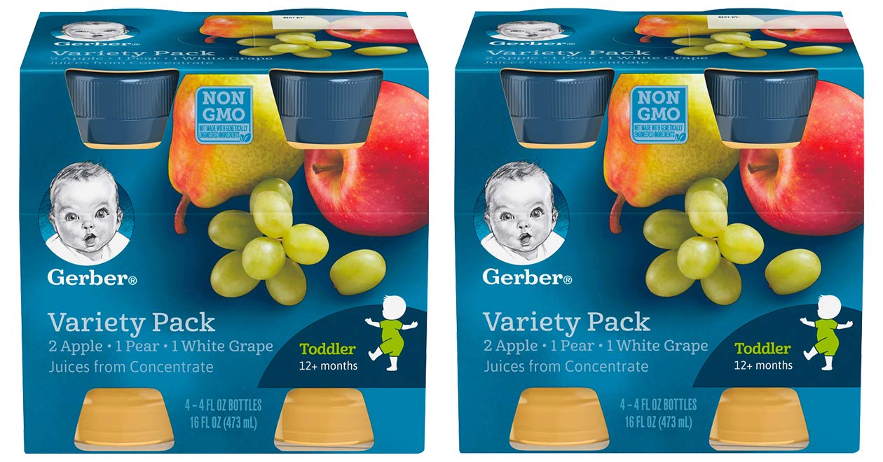 Gerber Fruit Juice Variety Pack - 2 Pack | Healthy Baby Snacks & Toddler Drinks for On-the-Go, Daycare & Travel