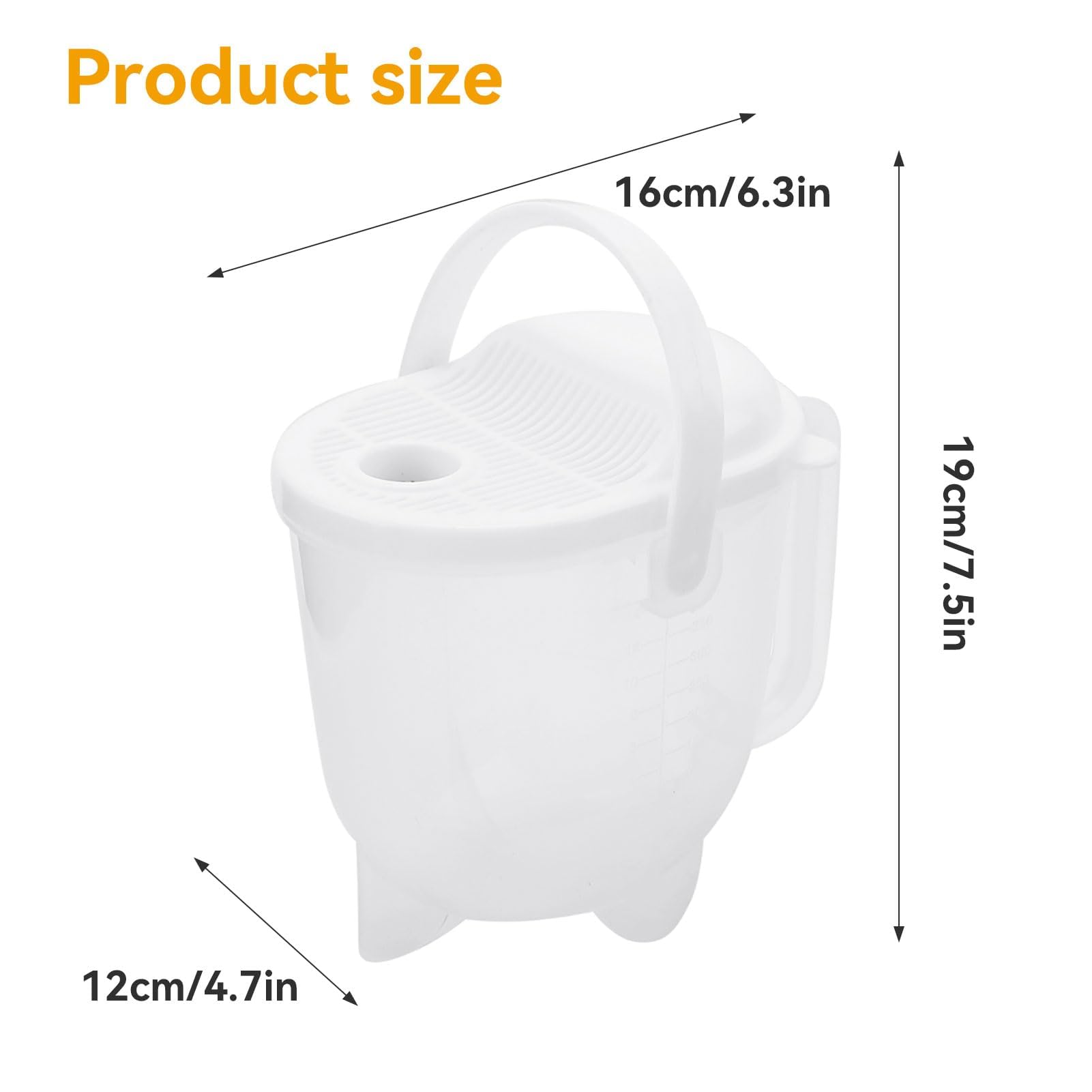 14oz Rice Washer & Grain Strainer - Plastic Quinoa, Rice, Bean Washing Bowl with Handle - Kitchen Colander for Vegetables, Fruits & Pasta - Perfect for Meal Prep & Healthy Cooking