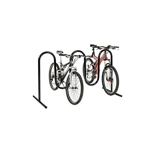 Heavy Duty Free Standing Bike Rack for 7 Bikes - Black Industrial Wave Design - Perfect for Garage, Backyard & Commercial Bike Storage