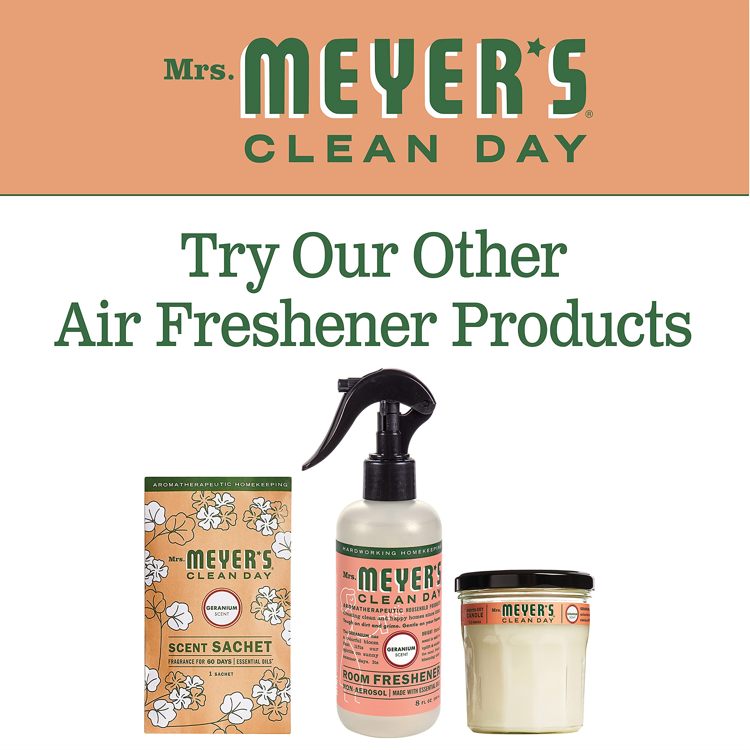 Mrs. Meyer's Clean Day Geranium Scented Room Freshener Spray - 8 Fl Oz (6 Pack) | Natural Air Freshener for Home, Bathroom & Office | Refreshing Floral Fragrance for Everyday Use