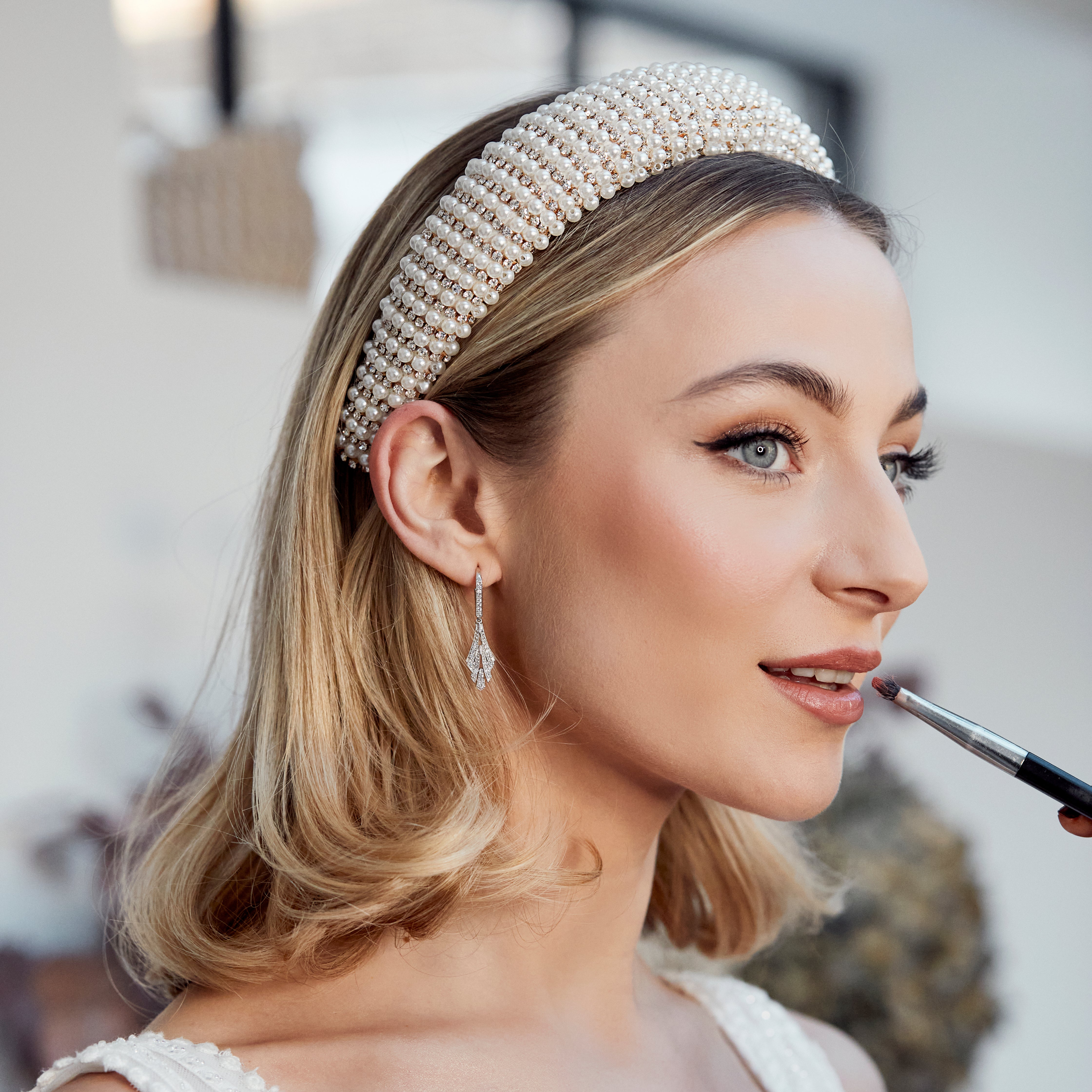 Elodie Pearl & Crystal Embellished Wide Headband for Women - Elegant Hair Accessories for Weddings, Parties & Special Occasions