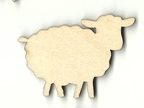 Laser Cut Unfinished Wood Sheep Shape SHP23 - DIY Craft Project for Home Decor, Scrapbooking, and Kids' Activities