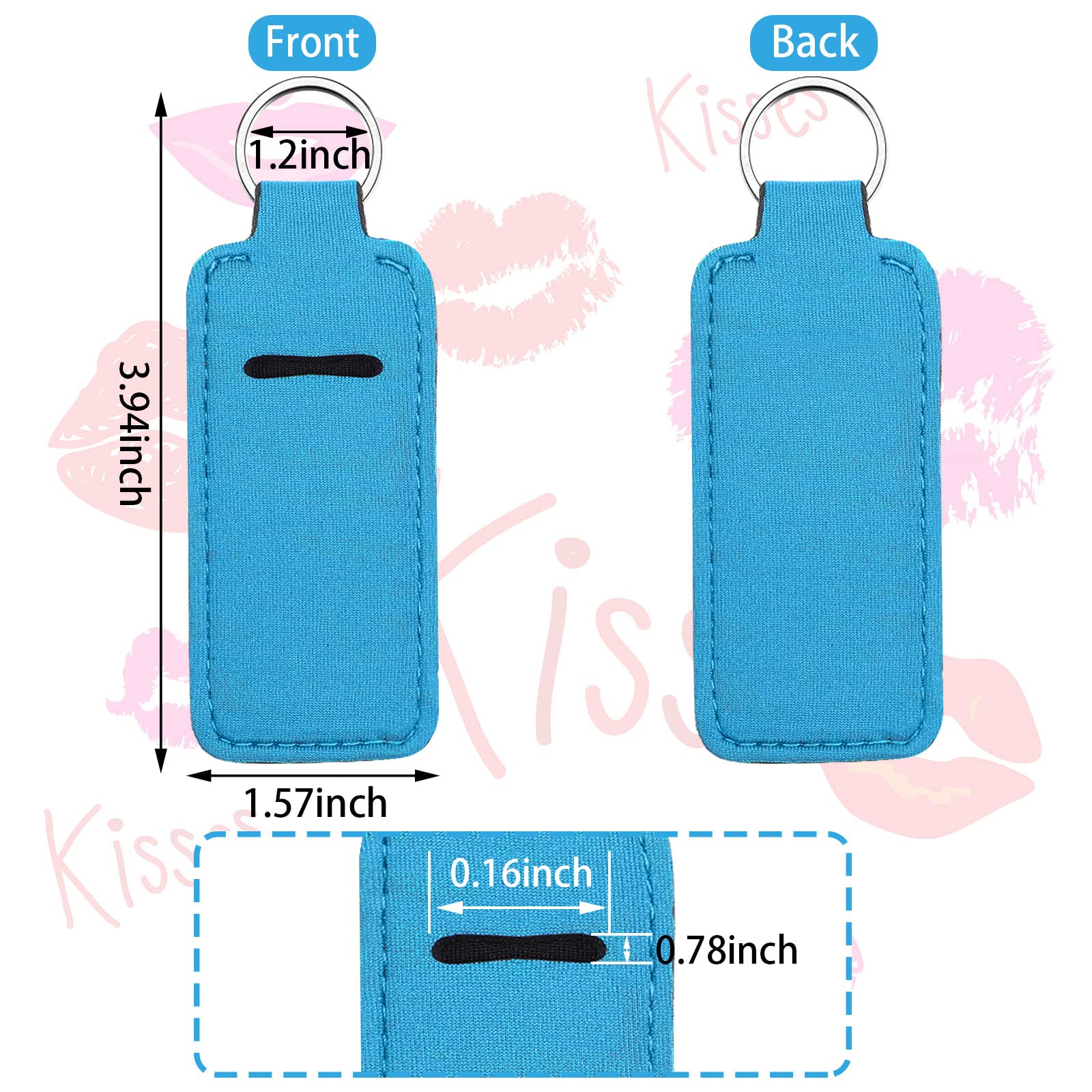 Portable Neoprene Lipstick Holder Keychain - Lip Balm & Gloss Organizer for Women, Perfect for Travel, Gym & Everyday Carry (DIY Key Ring Gift Idea)