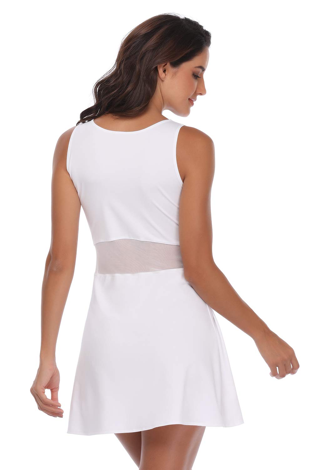 Women's Sleeveless Tennis Dress - Breathable Mesh Workout Dress for Running, Yoga & Gym - Athletic Sports Dress for Women & Girls