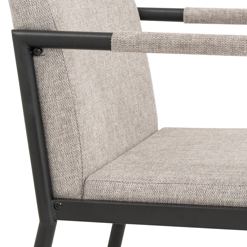 FERMA Modern Dining Chair - Grey Upholstered Seat, Sturdy Metal Legs - Perfect for Kitchen, Dining Room, and Home Office
