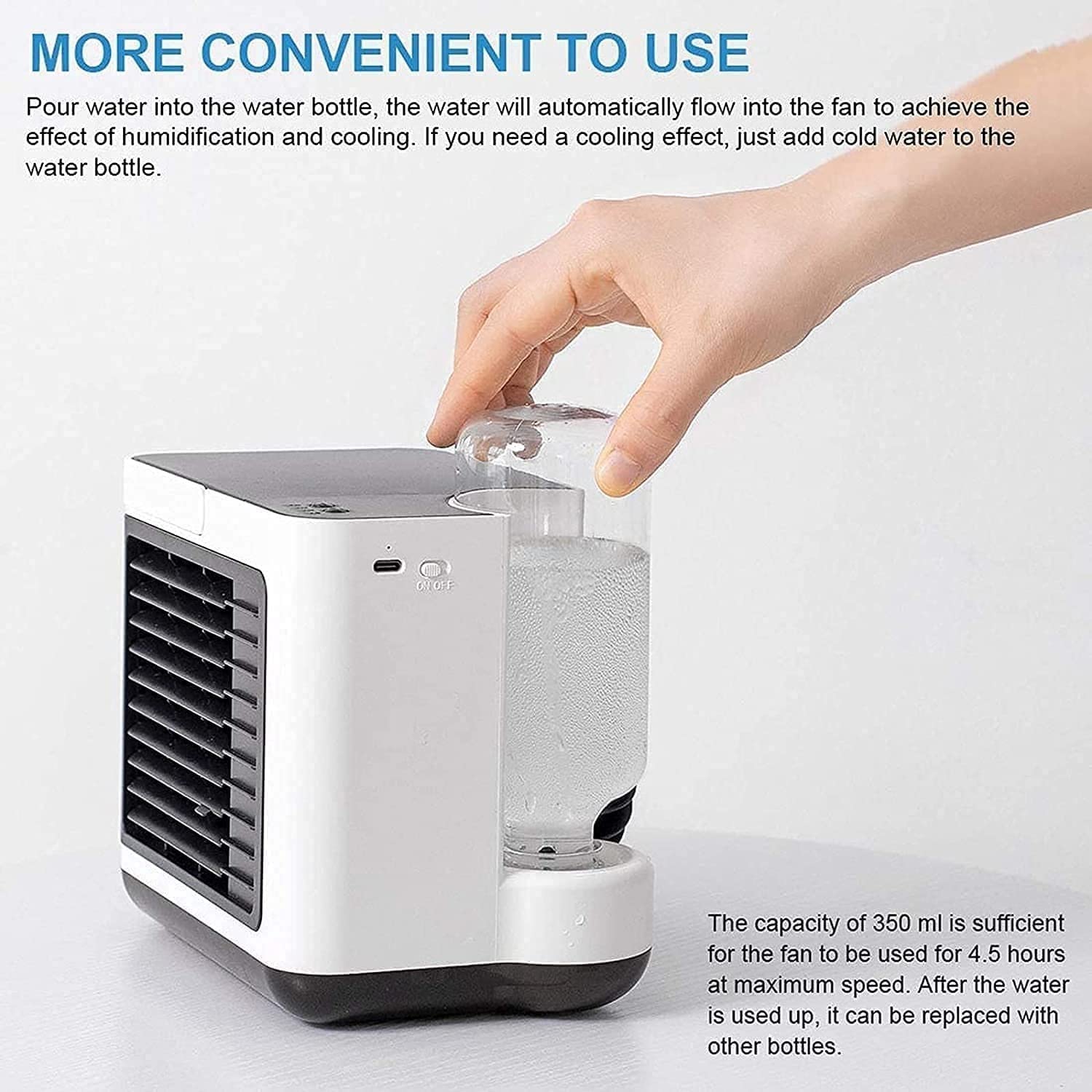 Portable Air Conditioner Fan - Mini Desktop Cooling Fan with Humidifier, Personal Air Cooler for Bedroom, Office & Home Use | Compact & Energy Efficient | Perfect for Small Spaces, Dorm Rooms & Workstations (Green)