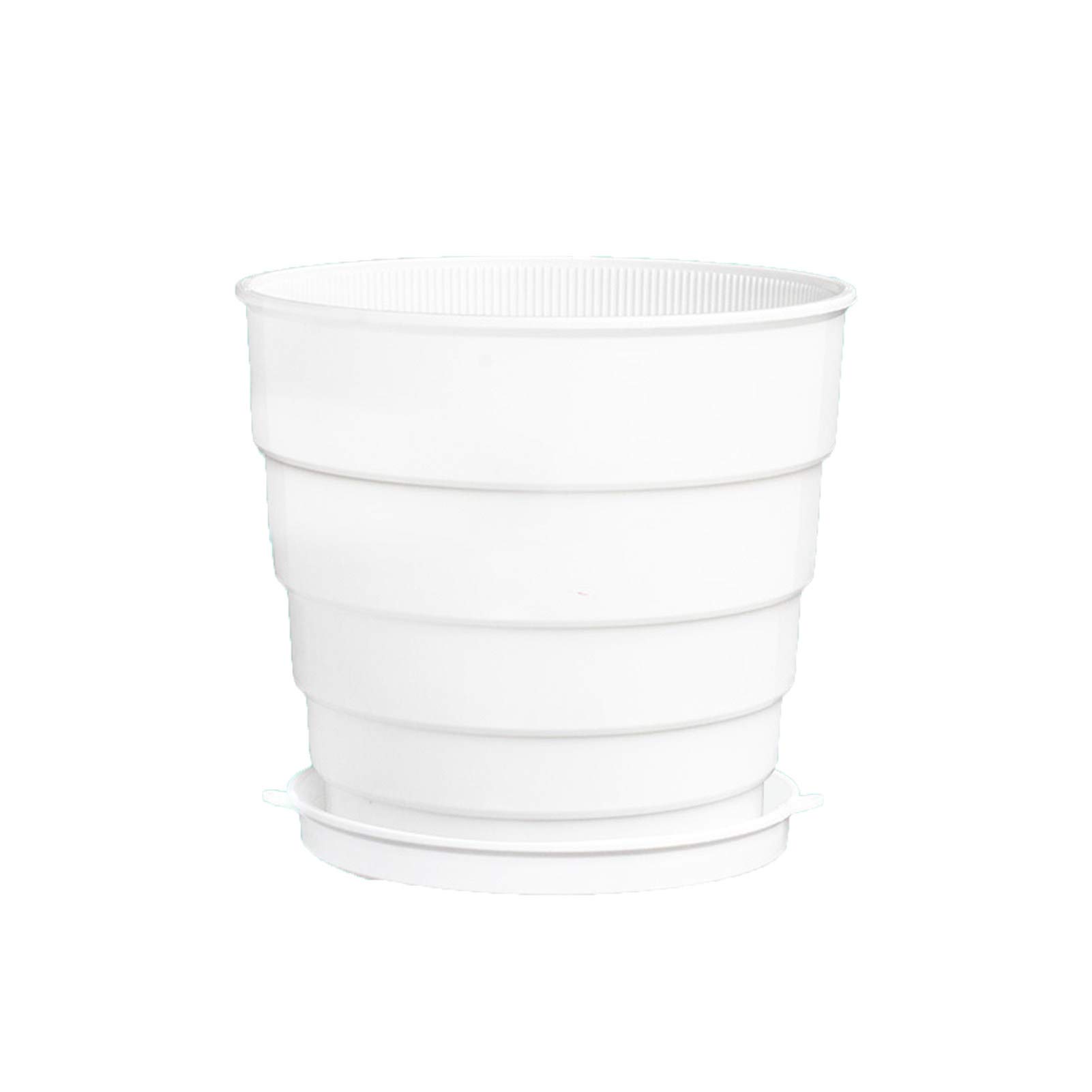 White Resin Flower Pot with Tray - Thickened Breathable Plant Container for Indoor/Outdoor Gardens | Perfect Housewarming Gift & Gardening Tools for Home Decor