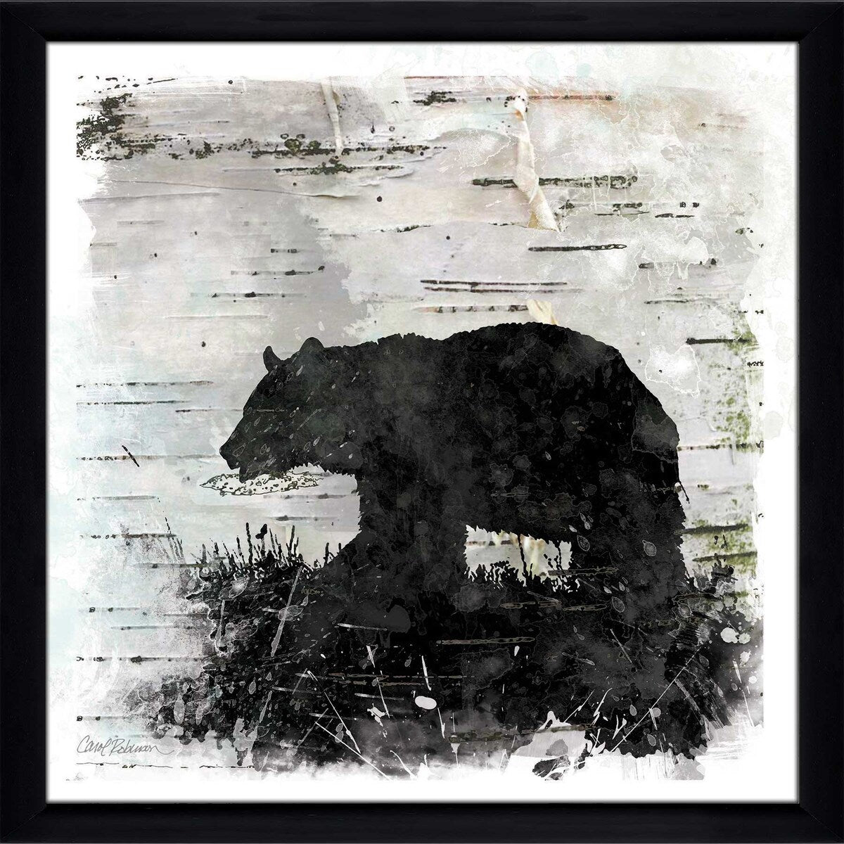 Birchbark Bear Art Print by Carol Robinson - Premium Acrylic Wall Decor for Home, Office & Cabin - Nature-Inspired Wildlife Painting for Living Room, Bedroom & Lodge