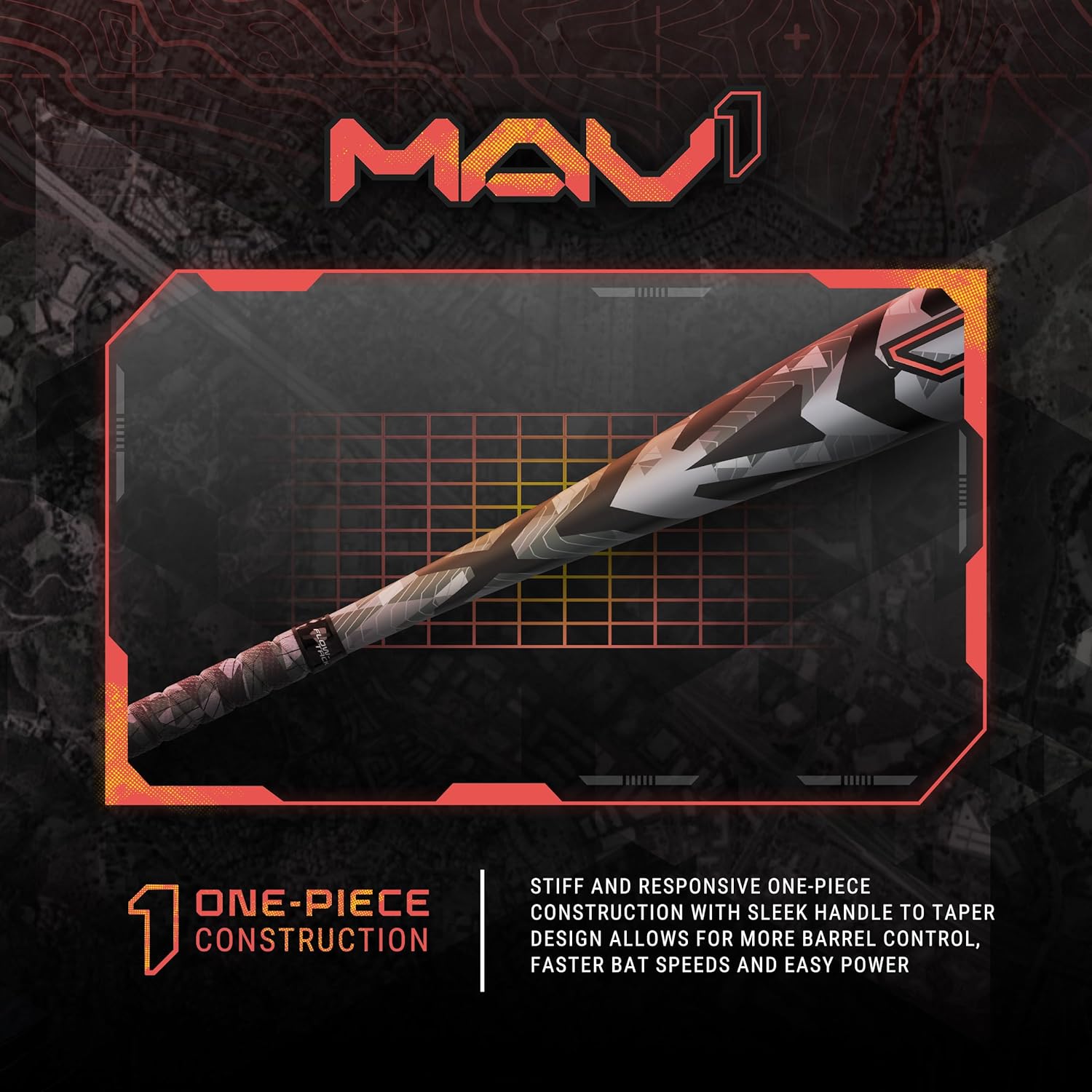 Easton 2024 MAV1 USSSA Baseball Bat - Drop 1 Single Piece Aluminum Bat in Black/Orange for Youth & Adult Players - Perfect for Competitive Games & Training Sessions