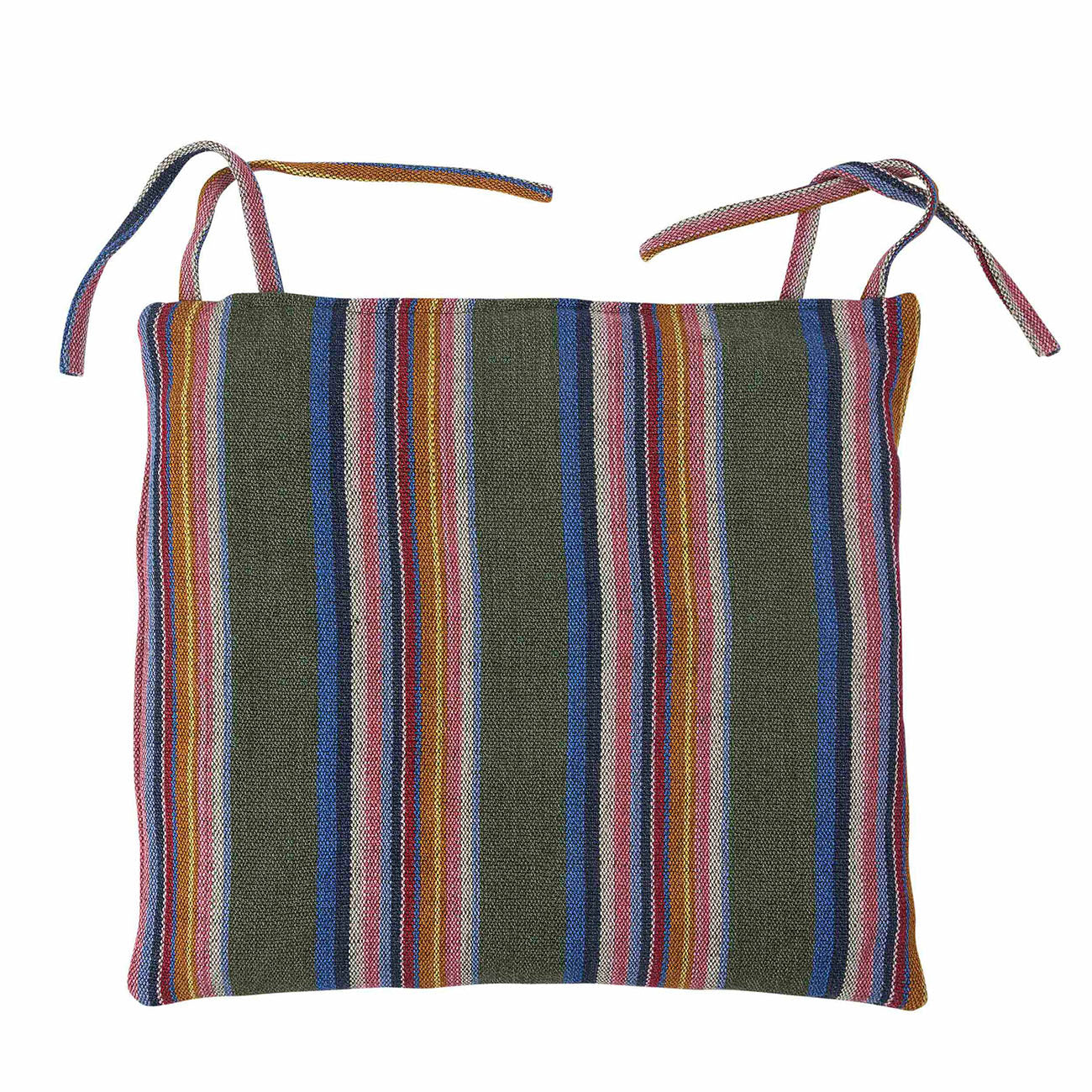 Odisha Stripe Loom Olive Cushion Seat Pad - Comfortable & Stylish Home Decor for Sofa, Chair, or Office Use