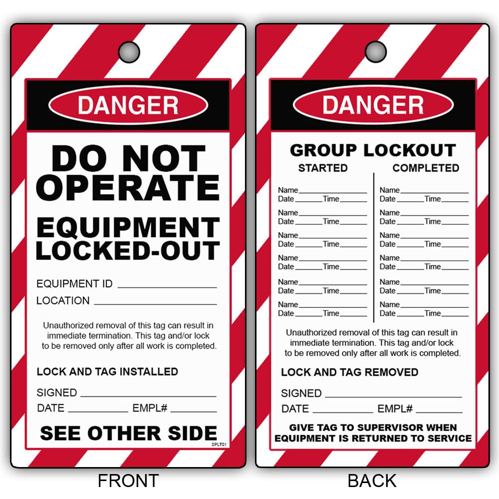 Danger Do Not Operate Lockout Tagout Safety Tags - OSHA Compliant 14 Mil Writeable Plastic Tags | Tear & Water Resistant | Made in USA (15 Pack, Group Lockout) - Perfect for Industrial Equipment Maintenance & Electrical Safety Procedures