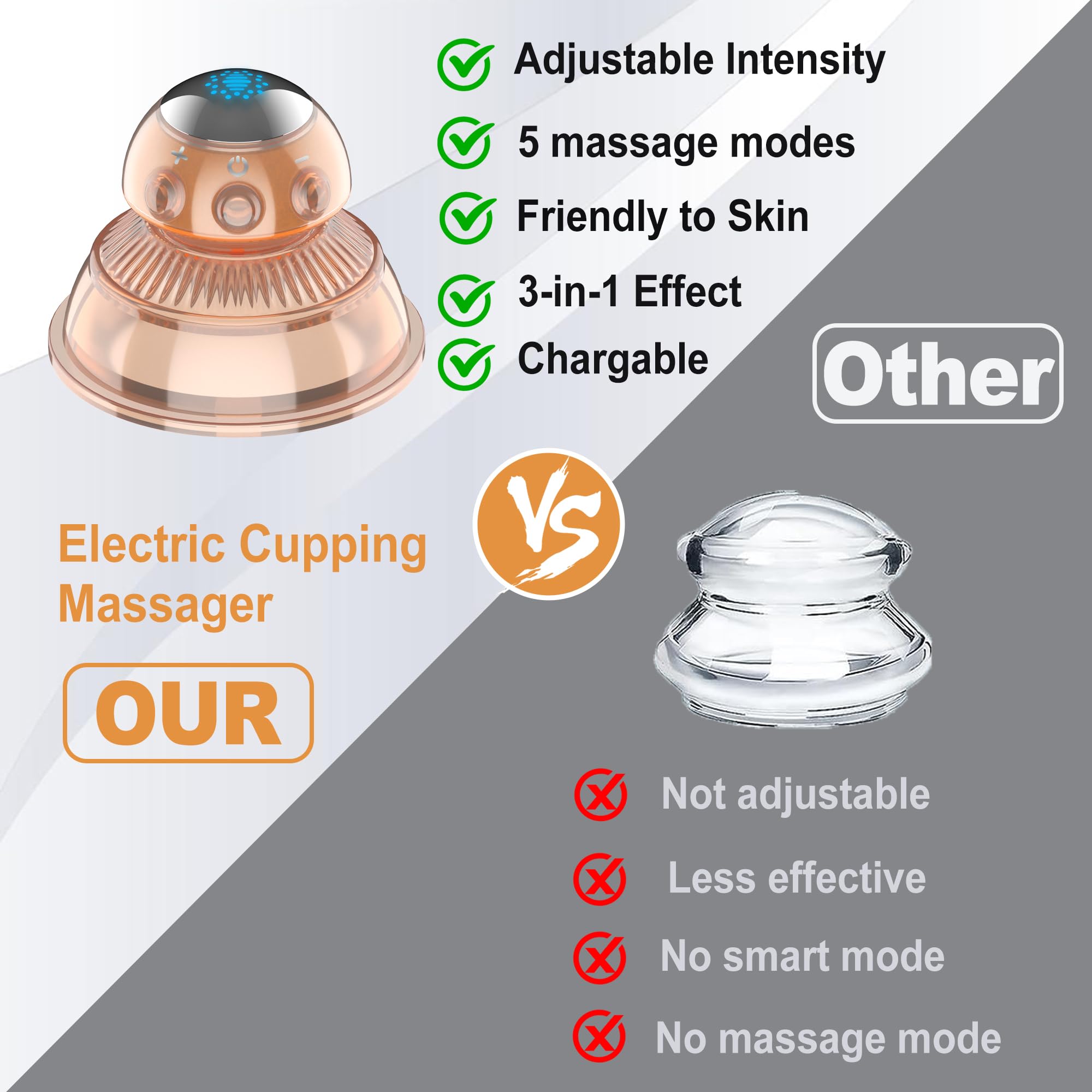 Electric Cupping Therapy Massager - Portable Silicone Vacuum Massage Device with Electric Pulse for Pain Relief & Facial Rejuvenation | Perfect for Home Spa, Muscle Recovery & Beauty Treatments