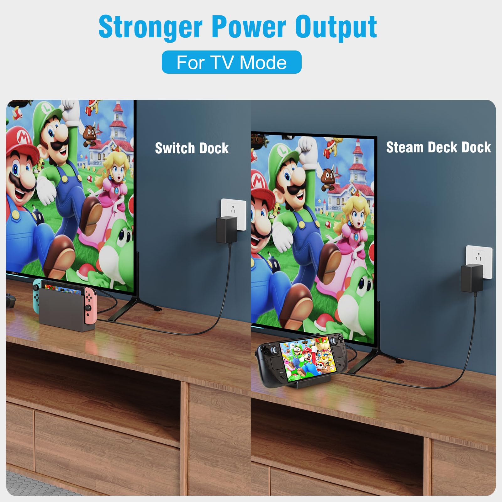 MARSDOCK 45W Fast Charger for Nintendo Switch & Steam Deck - 15V 2.6A AC Adapter with 5FT USB-C Cable - Compatible with Switch Lite, OLED, TV Mode - Perfect for Gaming On-The-Go & Home Entertainment Setup