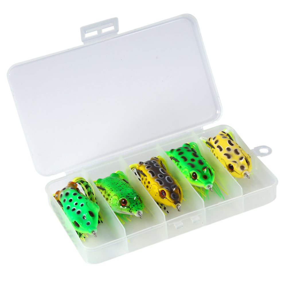 SoarUp 2.36x1.18 Inch 5-Piece Soft Plastic Fishing Lures Kit - Realistic Saltwater & Freshwater Bass Bait for Anglers - Perfect for Trout, Bass, Walleye and Panfish Fishing