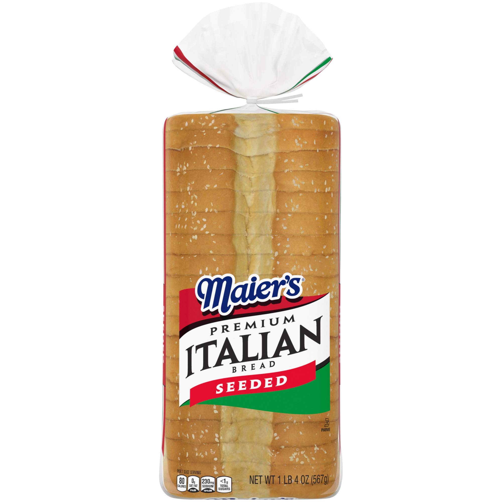 Maier's Premium Italian Seeded Bread - 20 oz Bag | Authentic White Italian Loaf for Sandwiches, Paninis & Family Dinners | Fresh Baked Artisan Bread