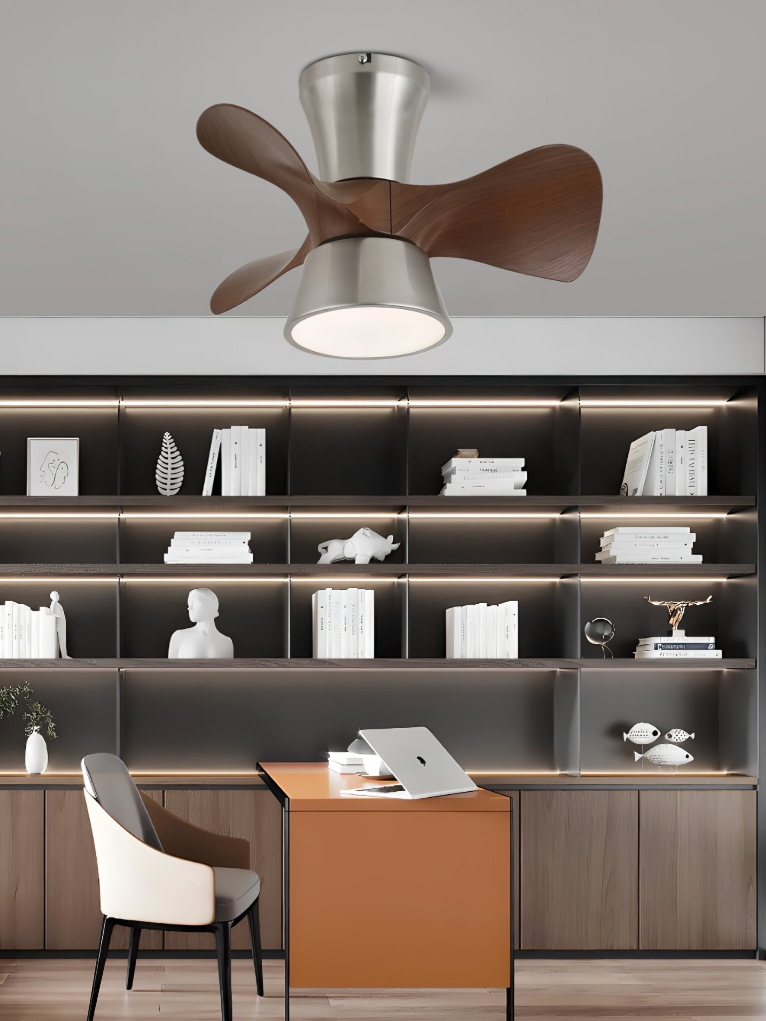 Arvento Modern Ceiling Fan with LED Light - Energy Efficient, Quiet, Remote Control - Perfect for Bedroom, Living Room, and Outdoor Patio