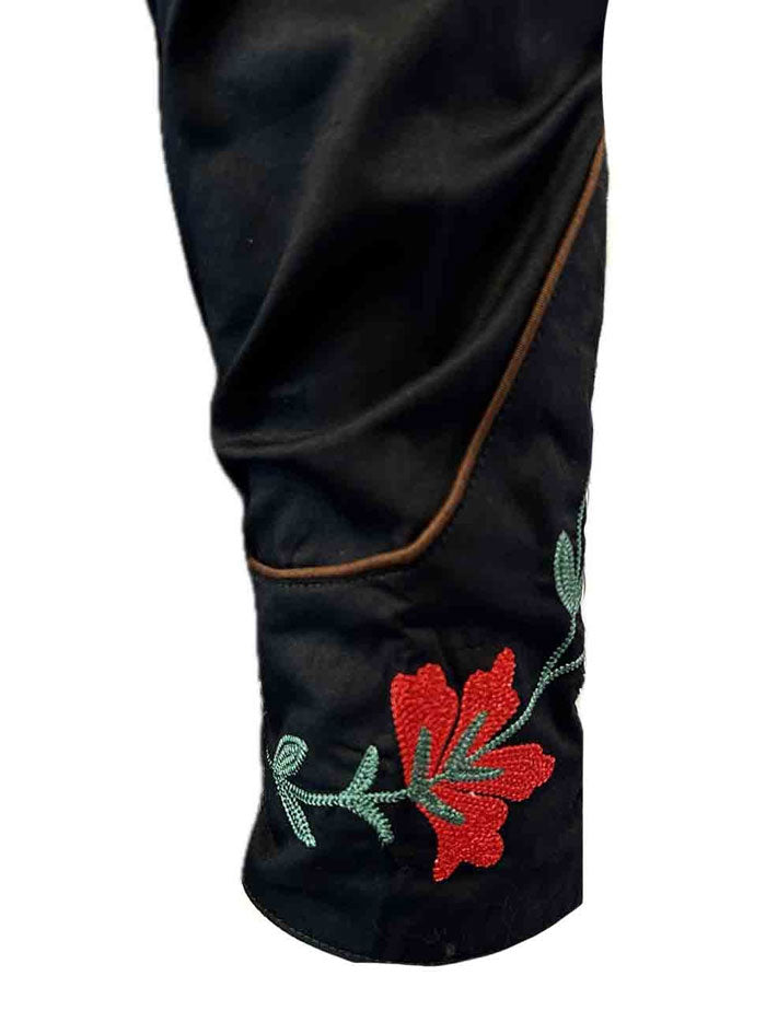 Rockmount 6840 BLK Men's Vintage Bronc Embroidered Western Shirt - Black Cowboy Shirt for Rodeo, Country Music & Western Fashion