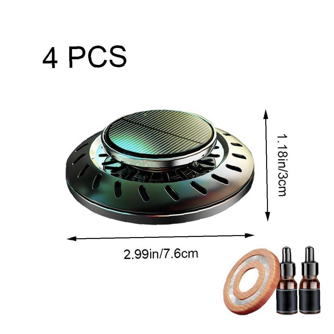 Solar Car Aroma Diffuser - Rotating Essential Oil Fragrance for Car Interior, Black Aromatherapy Air Freshener, Perfect for Commuting, Road Trips, and Office Use