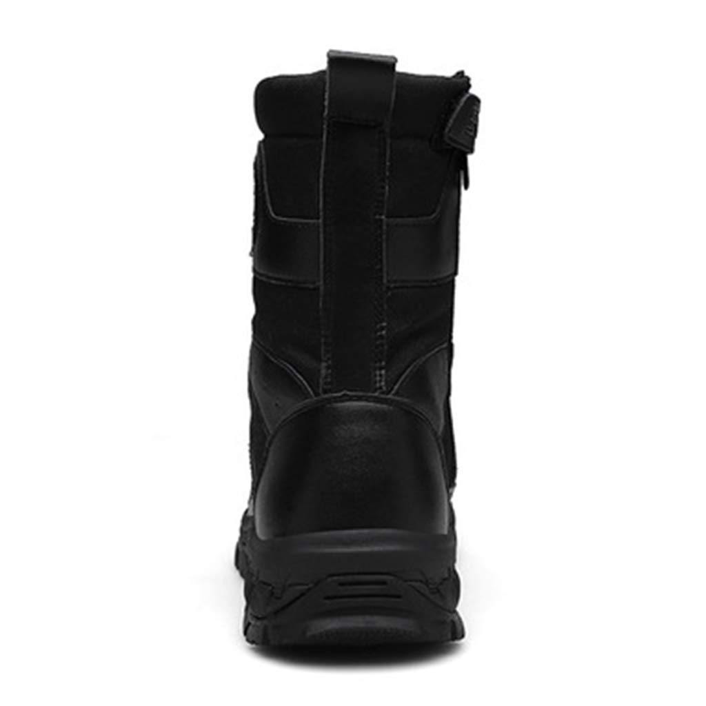 Men's Winter Army Hiking Boots - Military Tactical Work Boots for Men & Women - High Top Desert Leather Shoes with Side Zipper - Perfect for Outdoor Adventures, Hiking & Heavy Duty Work